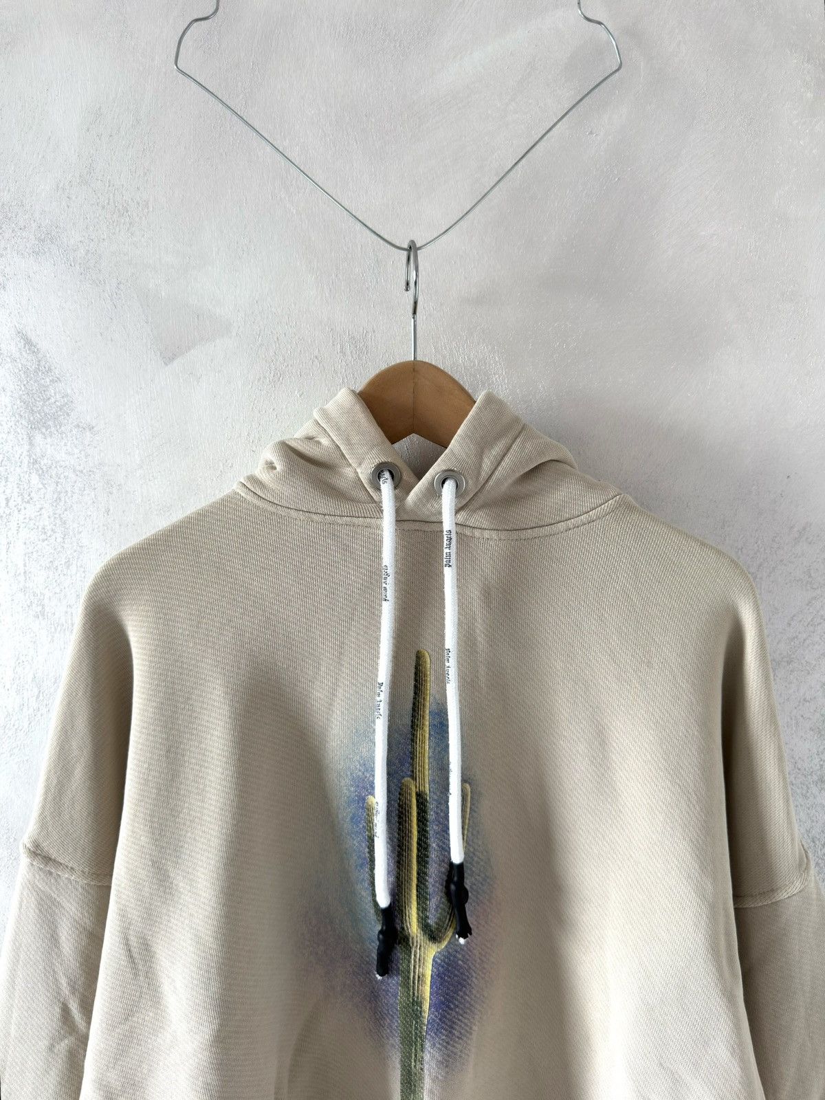 Palm Angels Palm Angels Cactus Oversize Beige Hoodie Size US M / EU 48-50 / 2 - 2 Thumbnail