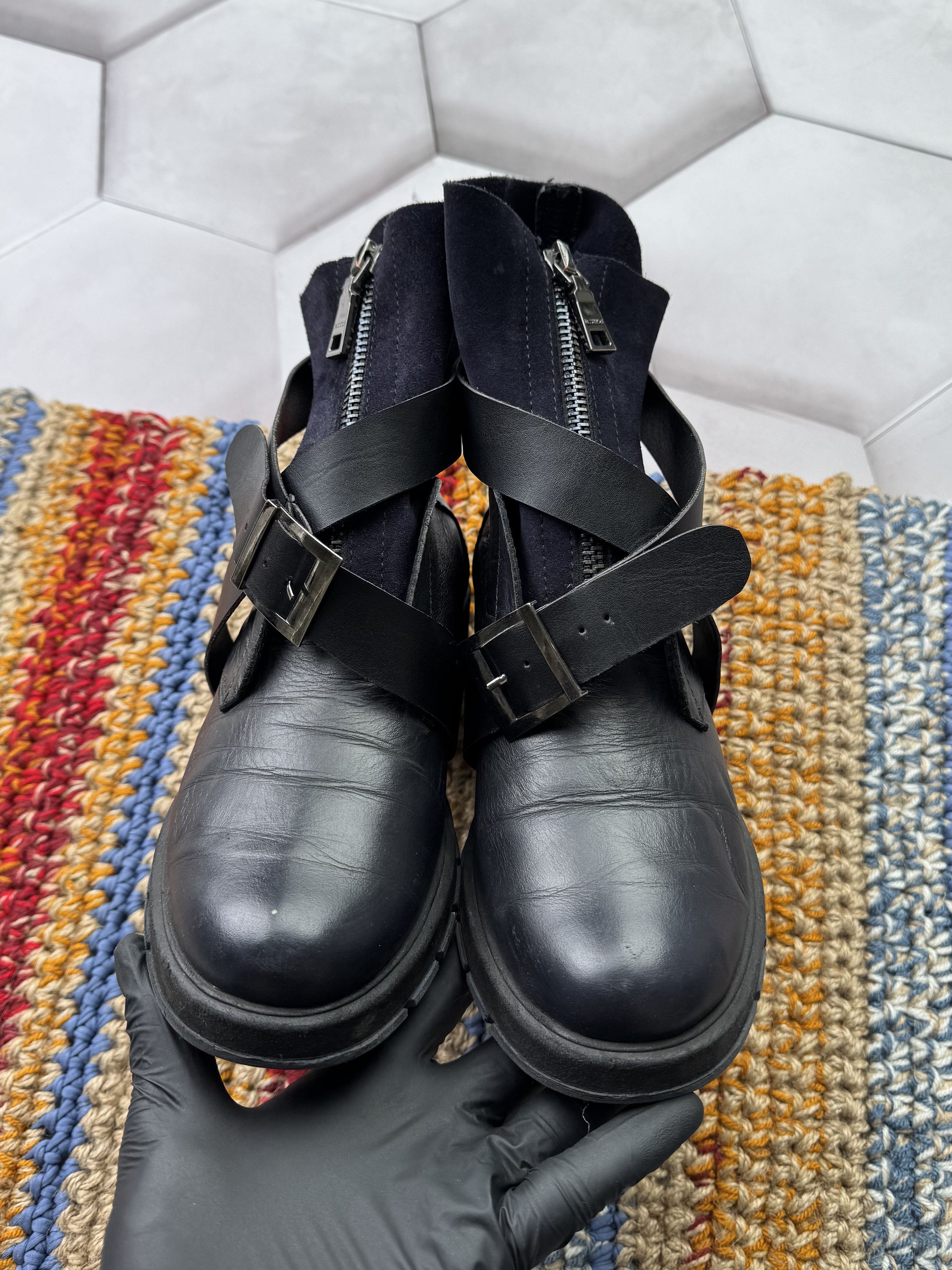 Vintage Vintage Leather Boots With Zipper And Belted (E4) Size US 10 / IT 40 - 7 Thumbnail