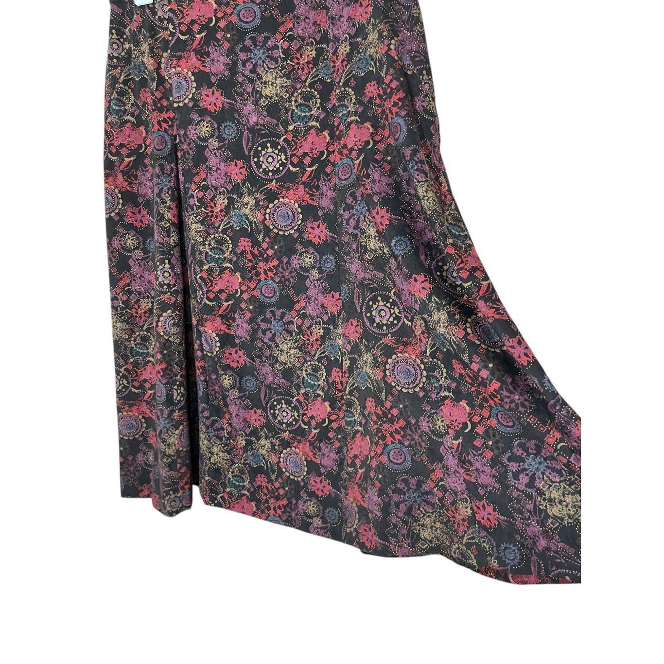 Other Christopher & Banks Y2K skirt Midi black floral paisley fair Size 36" / US 14 / IT 50 - 4 Thumbnail