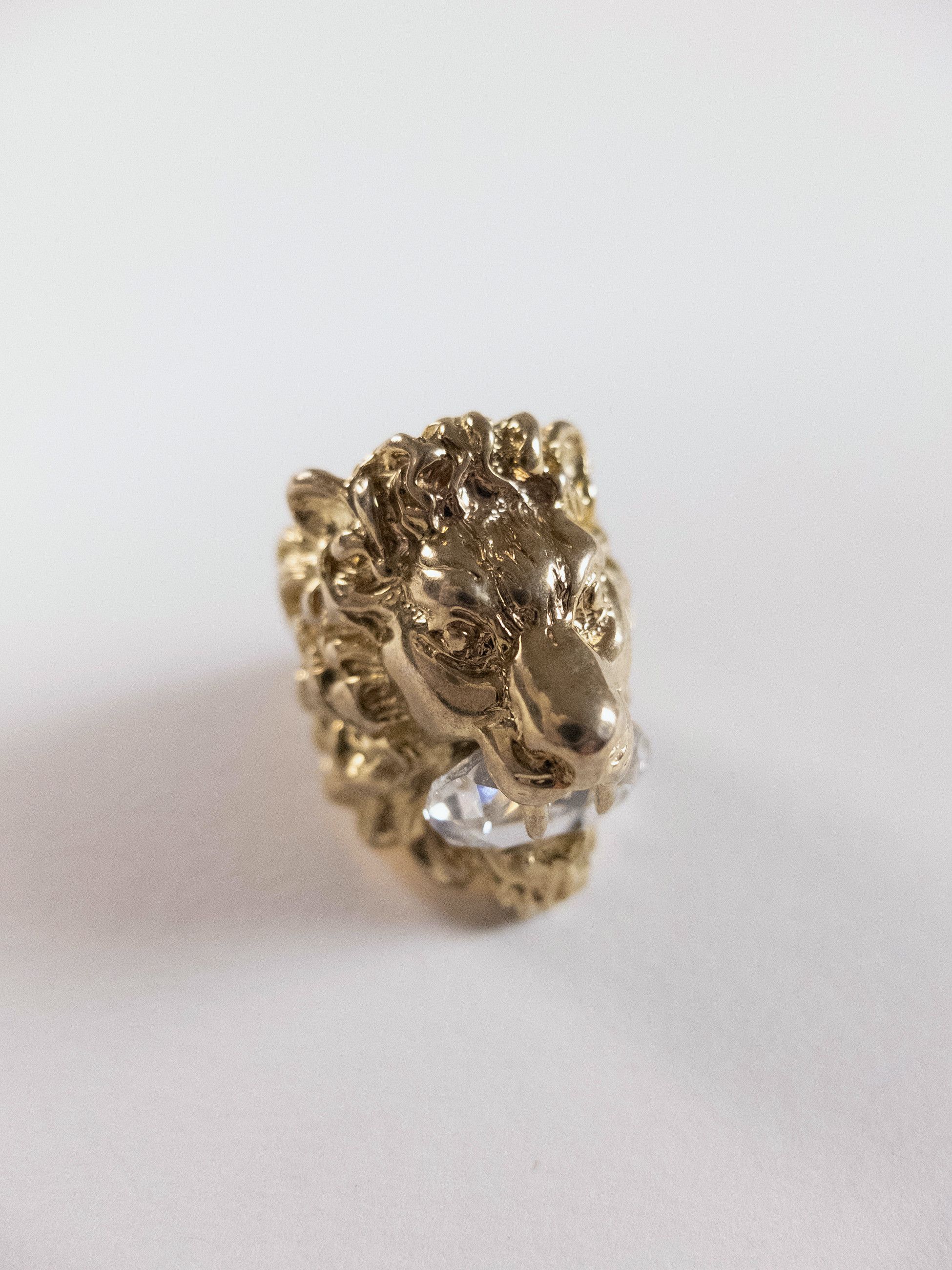 Gucci GUCCI gold tone lion head figure metal ring Size 13 / 6.5 Size ONE SIZE - 2 Thumbnail