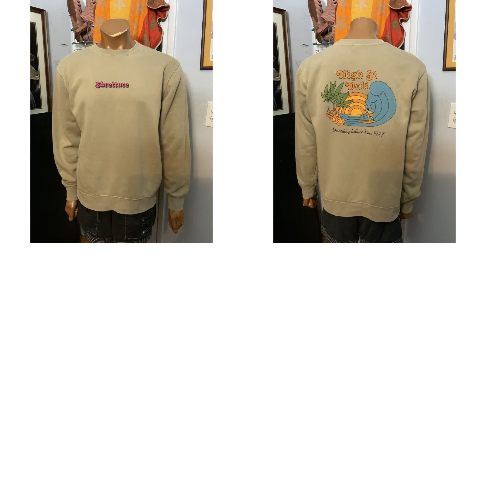 Vintage High Street Deli Shrettuce Shredding Lettuce Surf Waves Crewneck Sweatshirt Sz.M Men Medium Size US M / EU 48-50 / 2 - 8 Thumbnail