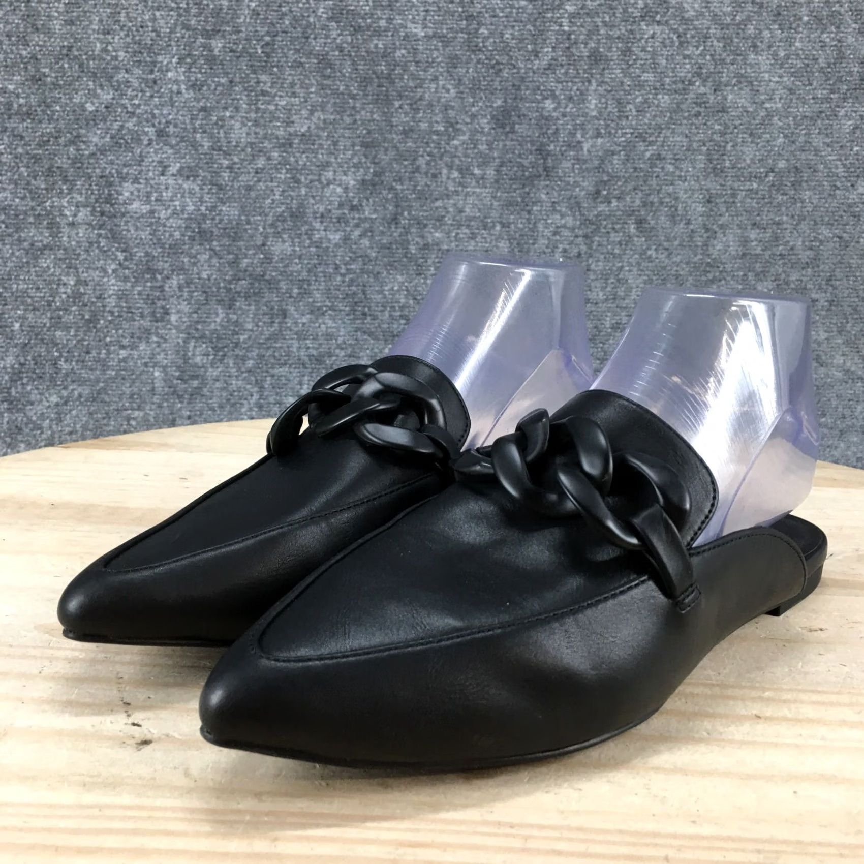 Vintage A New Day Mule Womens Black Sandals Amber Slip Pointed Flats Faux Leather Size US 7 / IT 37 - 4 Thumbnail