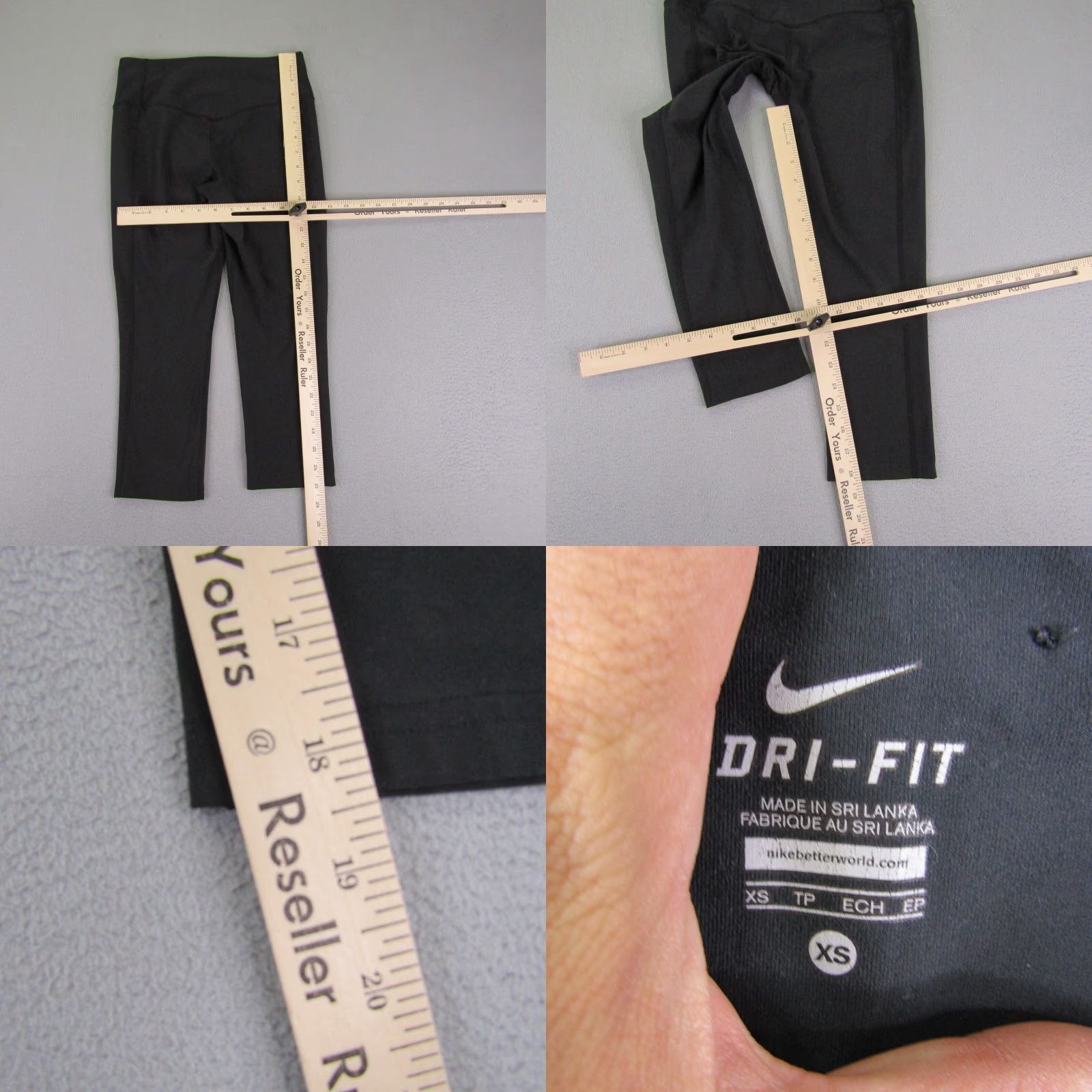 Nike Nike Dri-FIT Leggings Womens XS Black Cropped Athletic Pockets 18.5in Inseam Cropped Lightweight Stretch Breathable Gym & Training Size 26" / US 2 / IT 38 - 8 Thumbnail