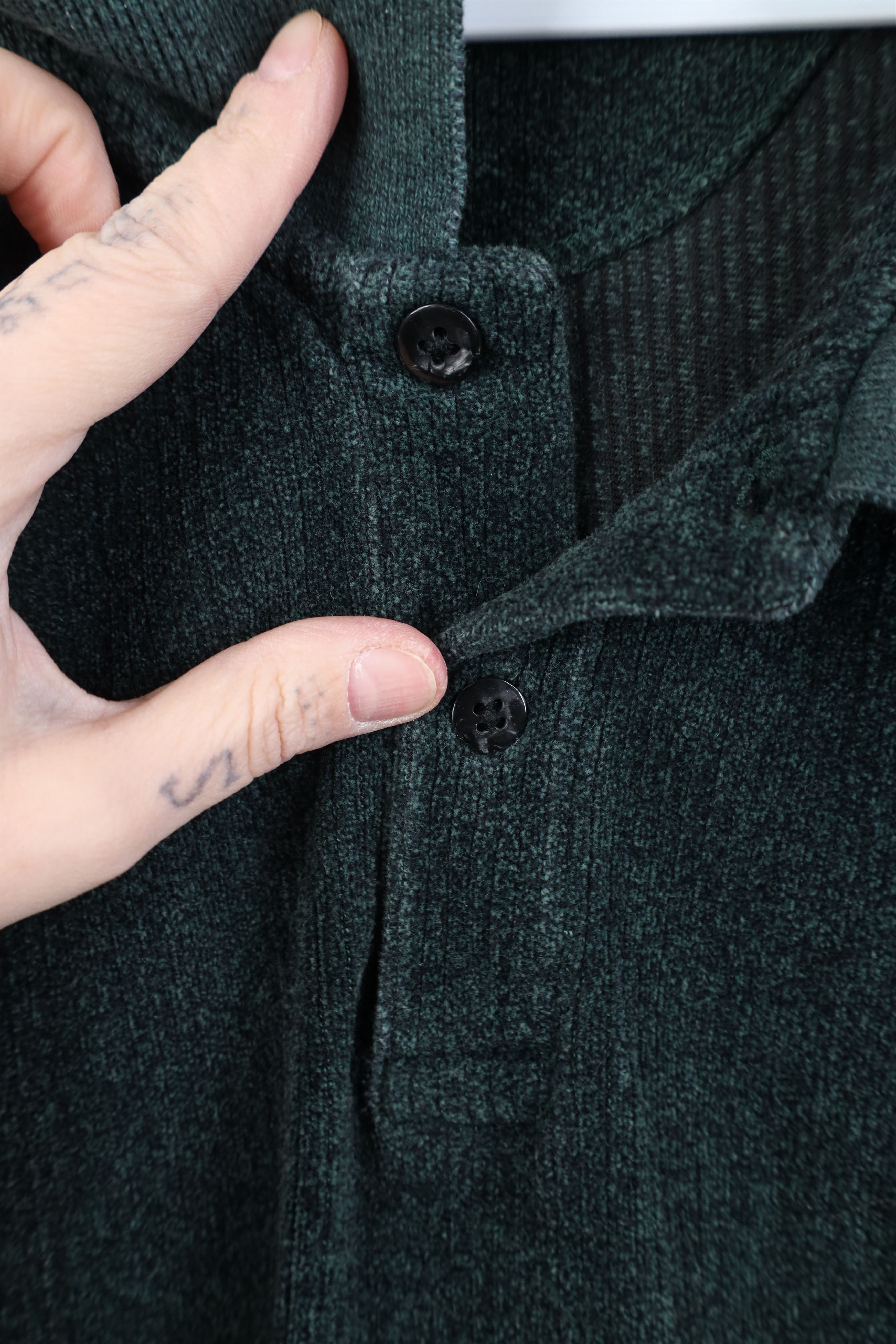 Vintage Vintage 90s Streetwear Fleece Long Sleeve Rugby Polo Green Size US L / EU 52-54 / 3 - 4 Thumbnail