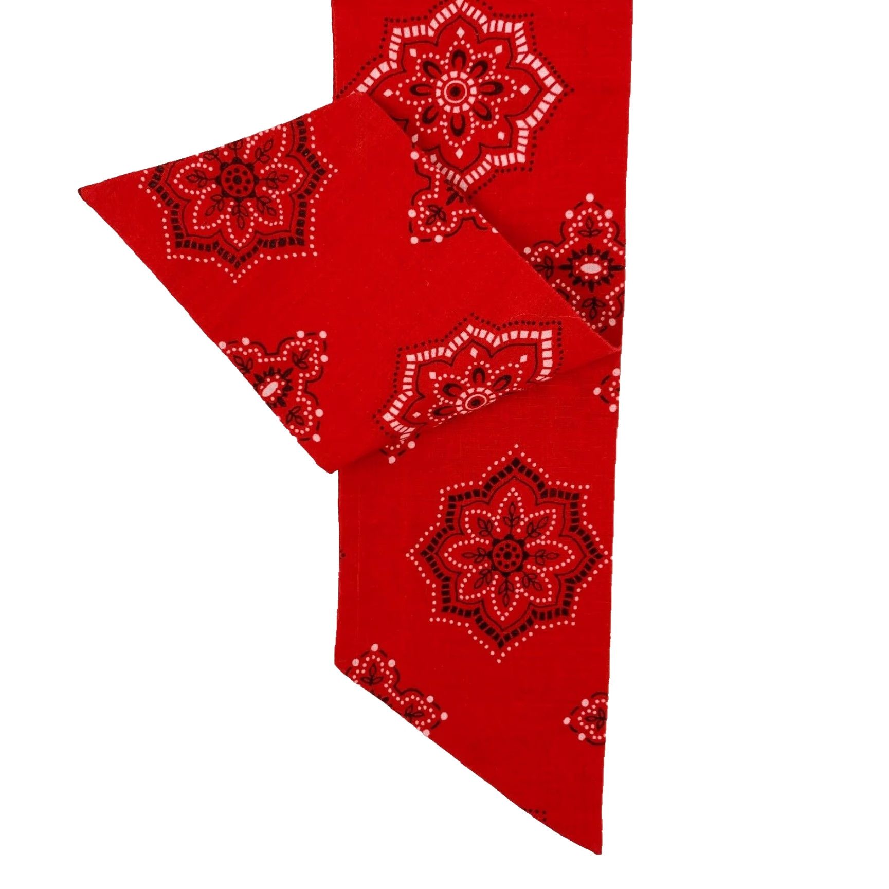 Vintage VINTAGE Red Western Floral Bandana Shirt Neck Scarf 4" x 35" Unbranded Womens/Mens Bandana Red Floral Western 100% Cotton with Button Hole Size ONE SIZE - 2 Thumbnail