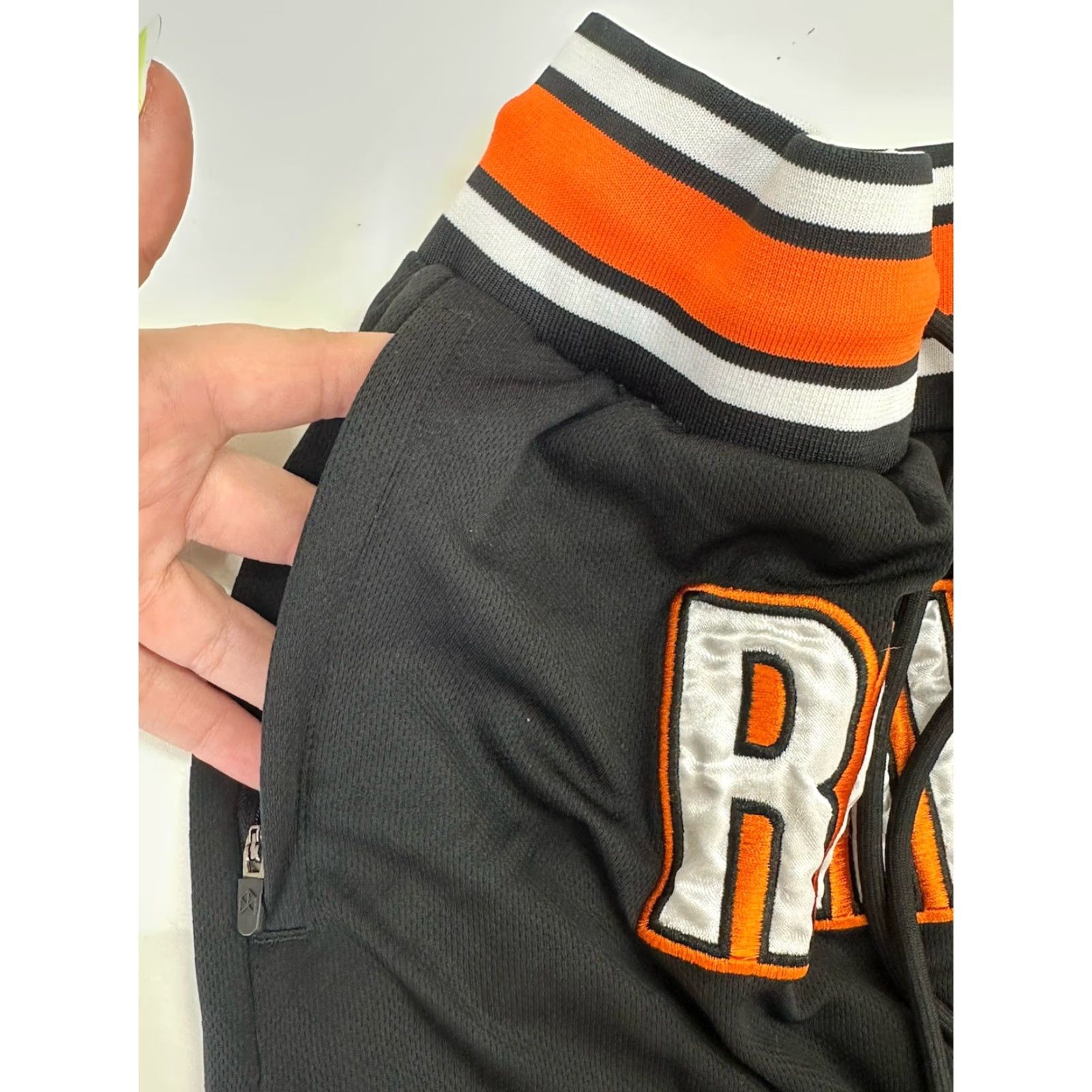 Vintage RawGear Mens Shorts Size Medium Black Orange Front Embroidered Drawstring Size US 31 - 4 Thumbnail