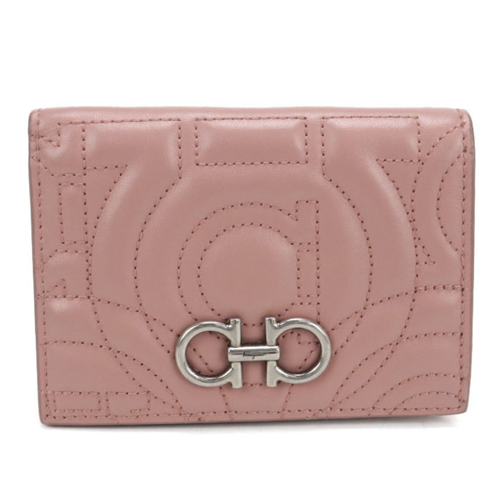 Salvatore Ferragamo Salvatore Ferragamo FERRAGAMO Ferragamo Bi-fold Wallet 22 D665 Gancini Women's Pink Size ONE SIZE - 1 Thumbnail
