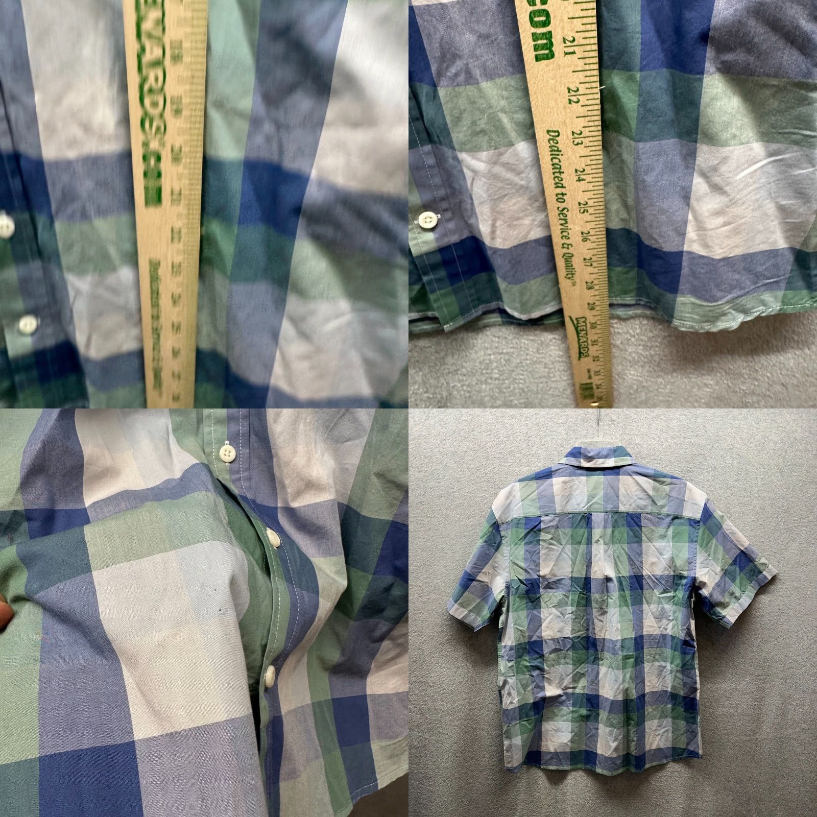 johnnie-O johnnie-O Shirt Adult M Blue Plaid Cotton Short Sleeve Button-Up Casual Mens Size US M / EU 48-50 / 2 - 8 Thumbnail