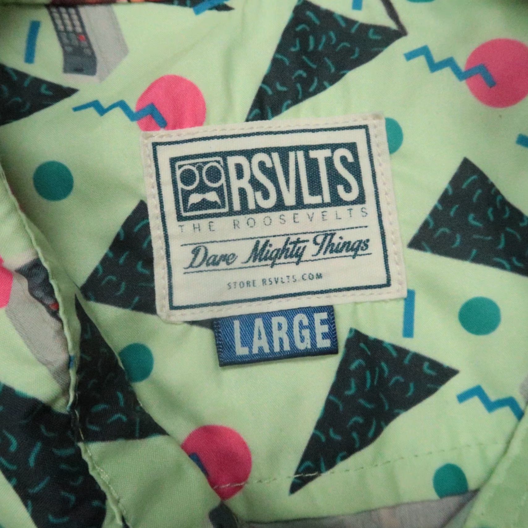 Bell RSVLTS Shirt Large Green Short Sleeve Abstract Geometric Mens Casual Size US L / EU 52-54 / 3 - 3 Thumbnail