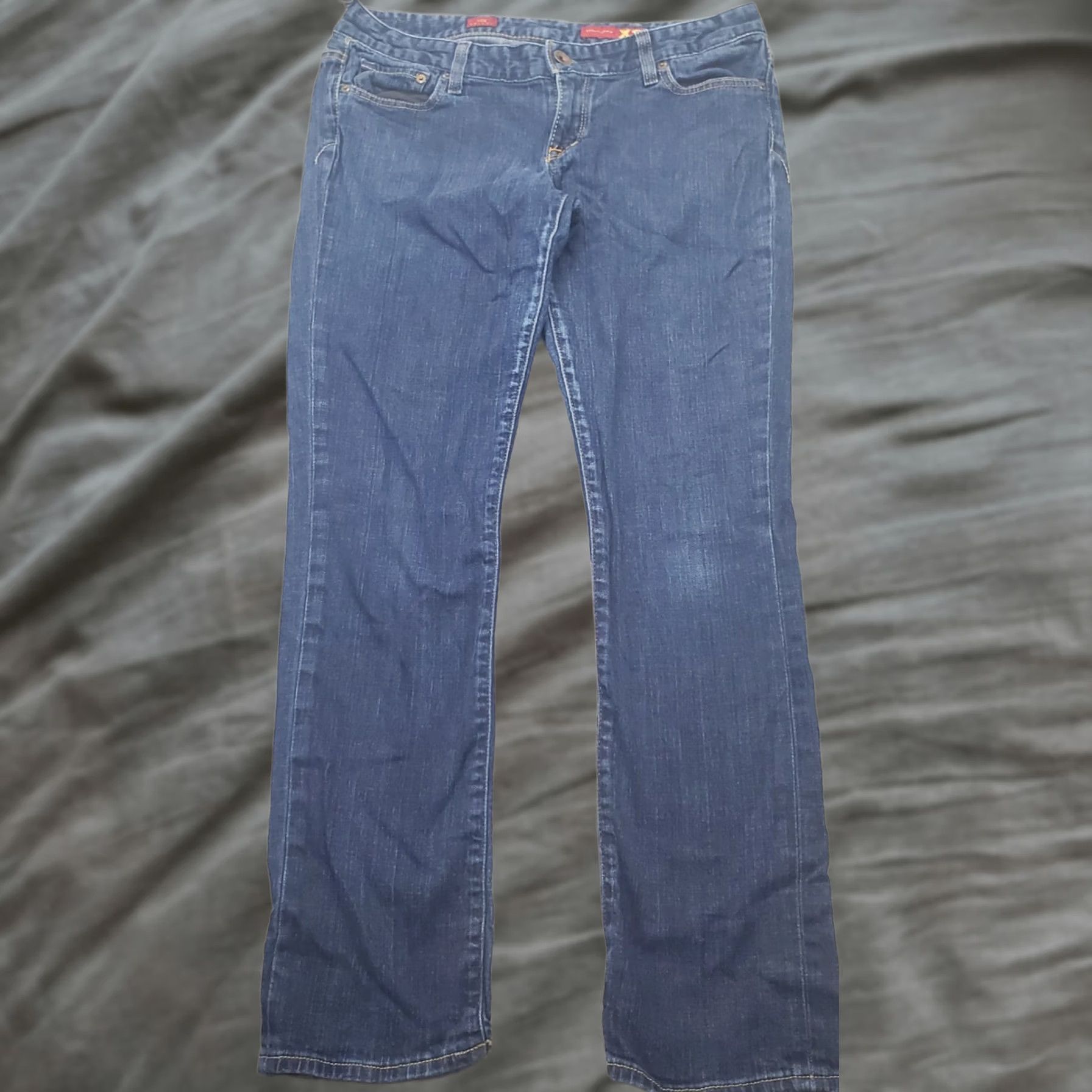 Denime X2 Womens Jeans 12 Blue Stretch Straight Leg Denim Jeans 5-Pocket Medium Wash Vintage: No Size 34" / US 12 / IT 48 - 1 Thumbnail