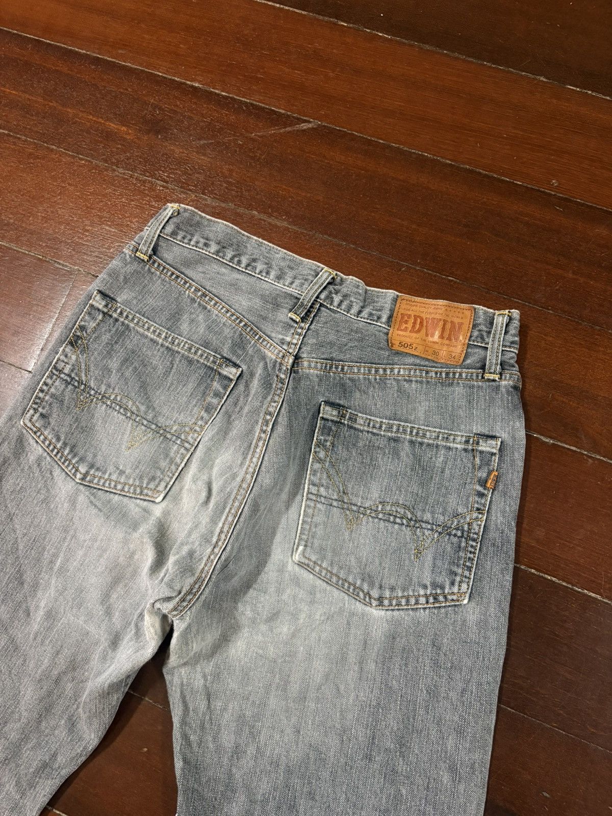 Edwin Vtg Edwin 505Z Selvedge Mudwash Distressed Denim Jeans baggy Size US 32 / EU 48 - 10 Thumbnail