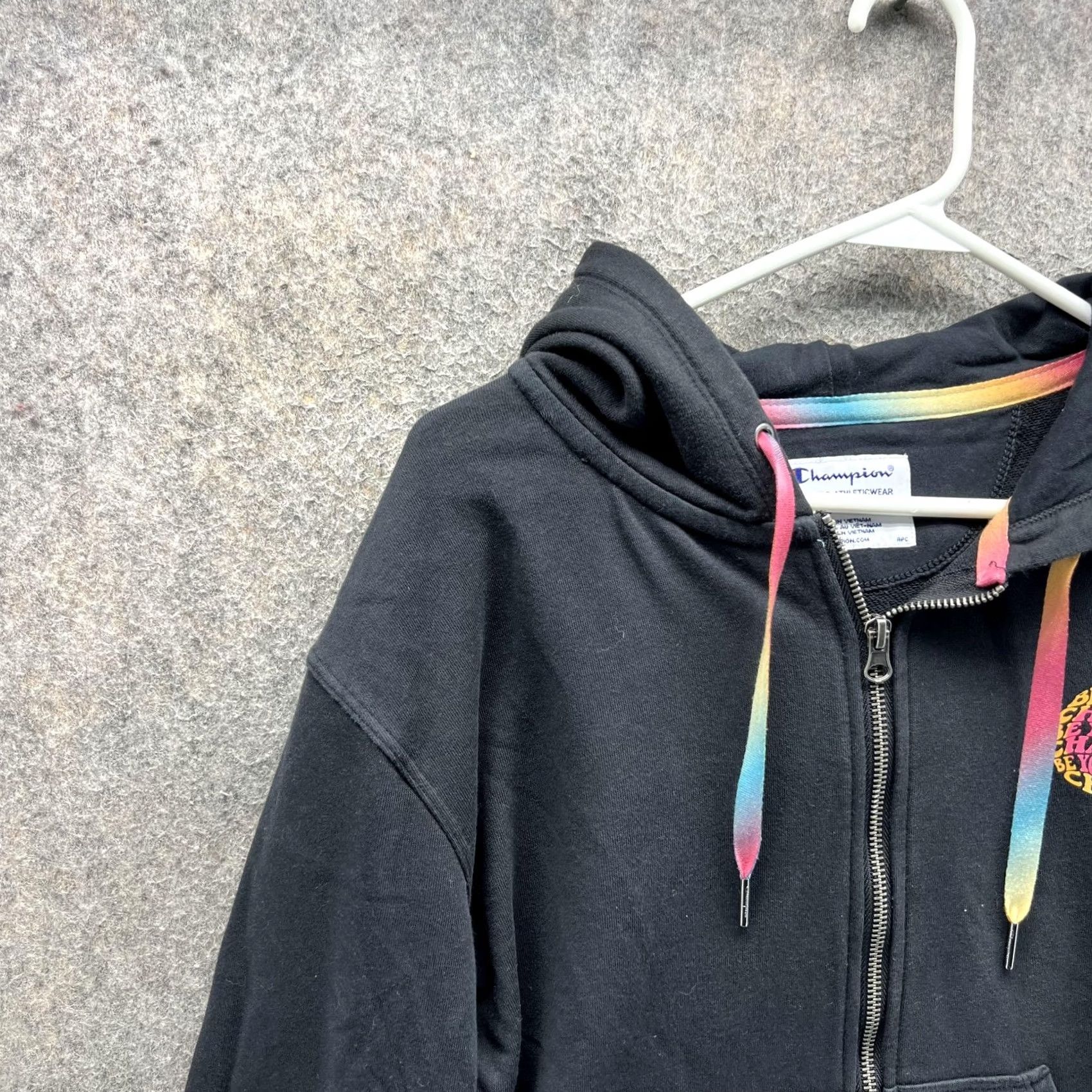 Champion Champion Hoodie Womens Small Black Full Zip Fleece Be Your Own Champion Size S / US 4 / IT 40 - 3 Thumbnail