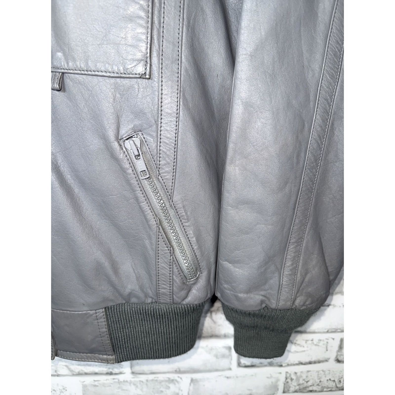 Harley Davidson Vintage Harley Davidson Hein Gericke CAFE RACING STYLE Leather Jacket Gray Womens 34 Size XXS / US 00 / IT 34 - 5 Thumbnail