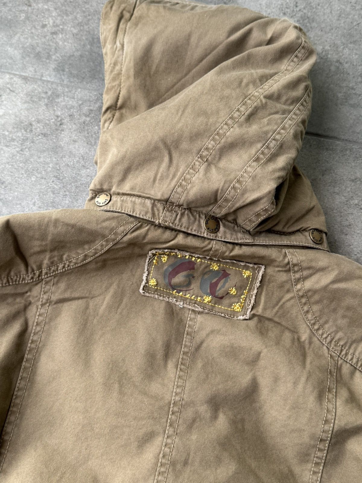 If Six Was Nine Vintage Y2K Beige Bomber Jacket Hooded Avantgarde Japan Y2K Size L / US 10 / IT 46 - 6 Thumbnail