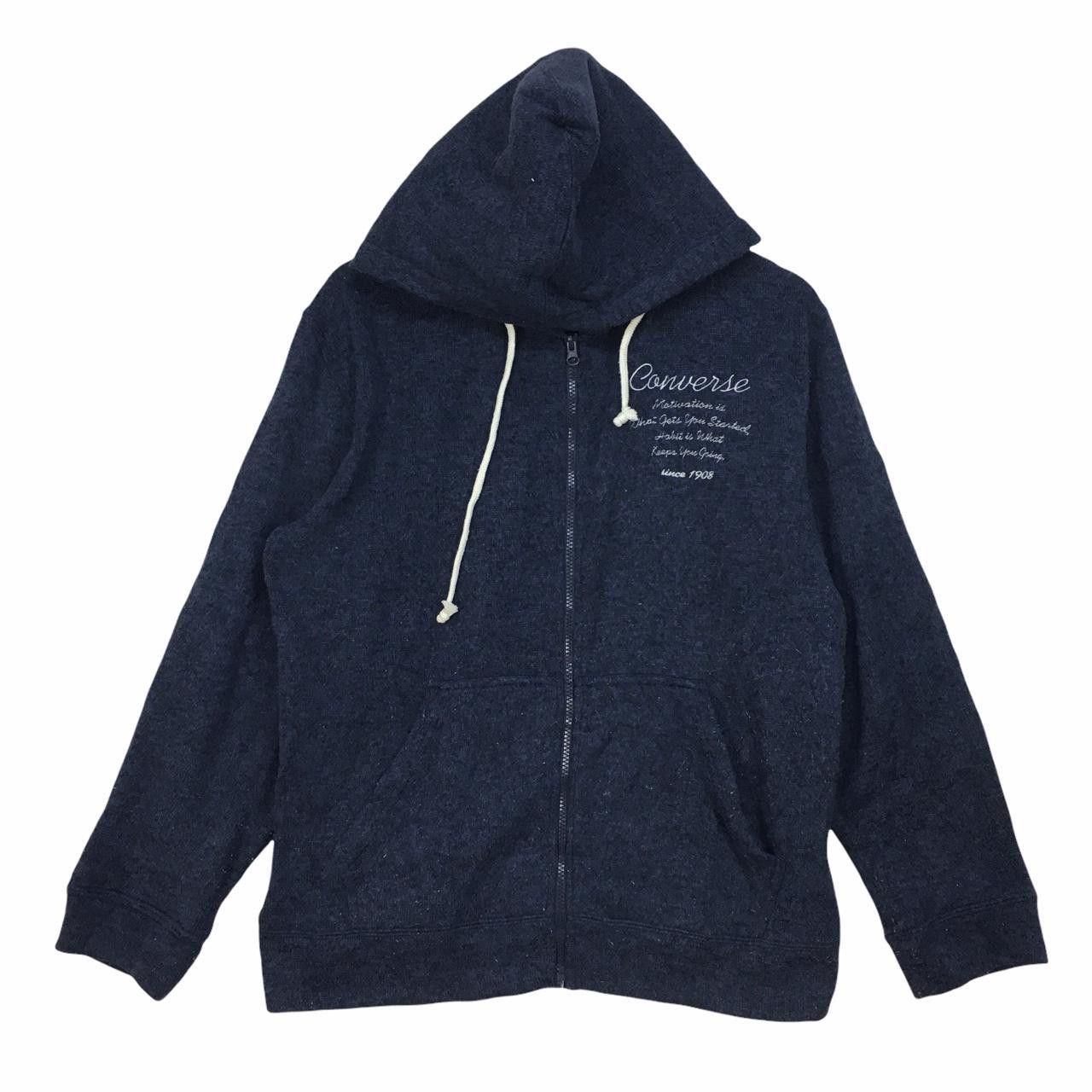 Converse Vtg CONVERSE ALL STAR Zip Up Hoodie Sweater Spell Out Size US L / EU 52-54 / 3 - 1 Thumbnail