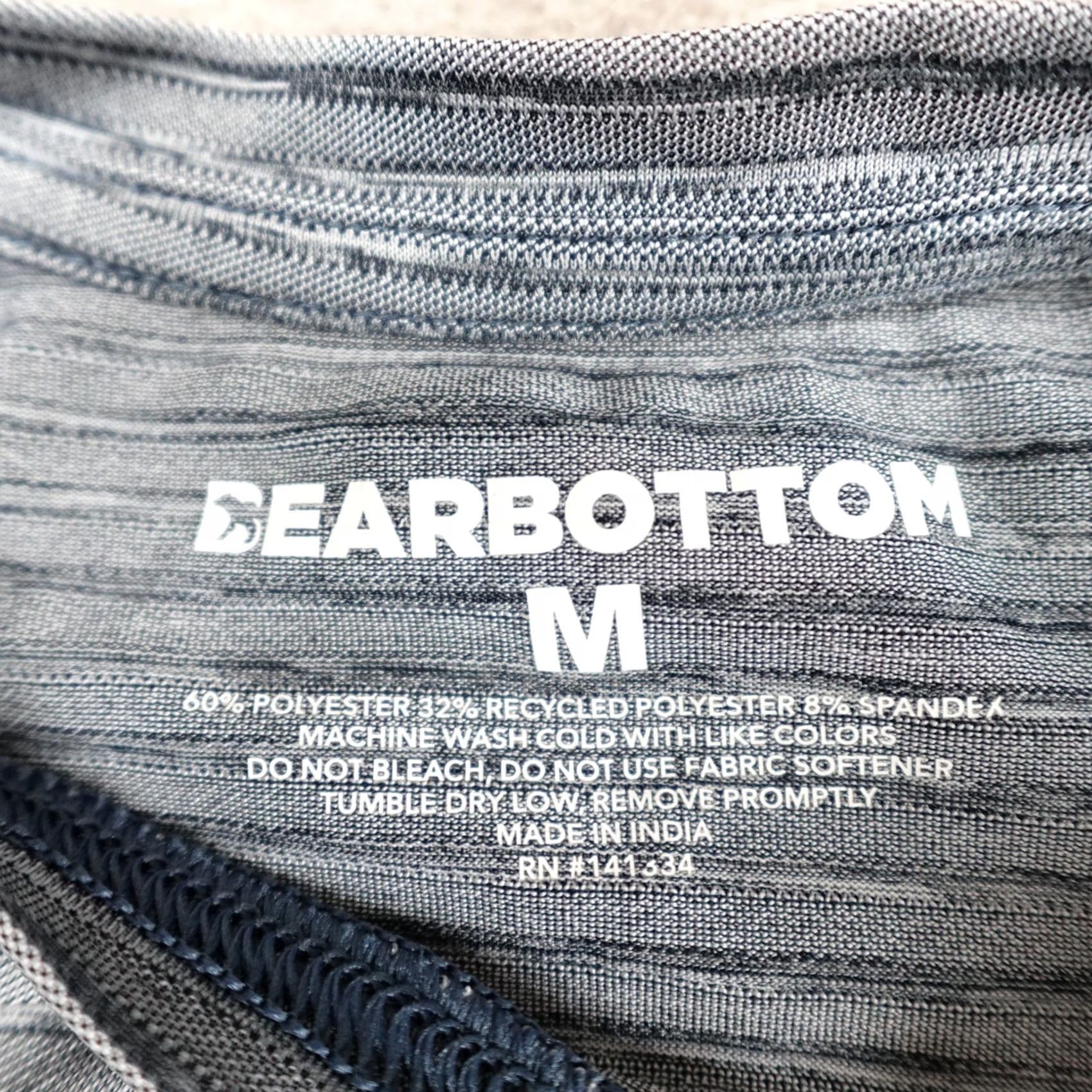 Vintage Bearbottom Mens Shirt Medium Gray Striped Performance T-Shirt Short Sleeve Crew Neck Athletic Fit Logo Size US M / EU 48-50 / 2 - 3 Thumbnail