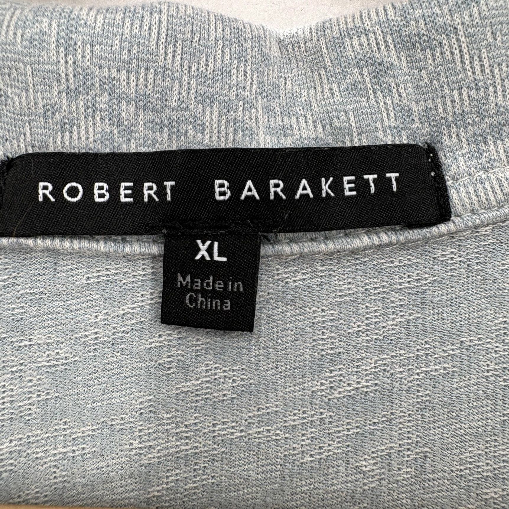 Vintage Robert Barakett Polo Shirt Mens XL Gray Geometric 100% Cotton Open Collar Jersey Size US XL / EU 56 / 4 - 3 Thumbnail