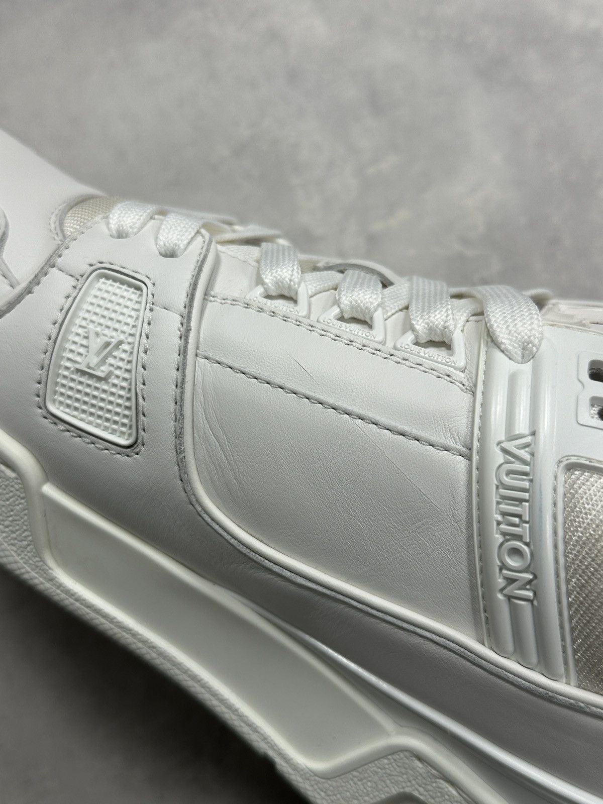 Louis Vuitton Louis Vuitton LV Leather Trainer White LV11 Size US 12 / EU 45 - 10 Thumbnail