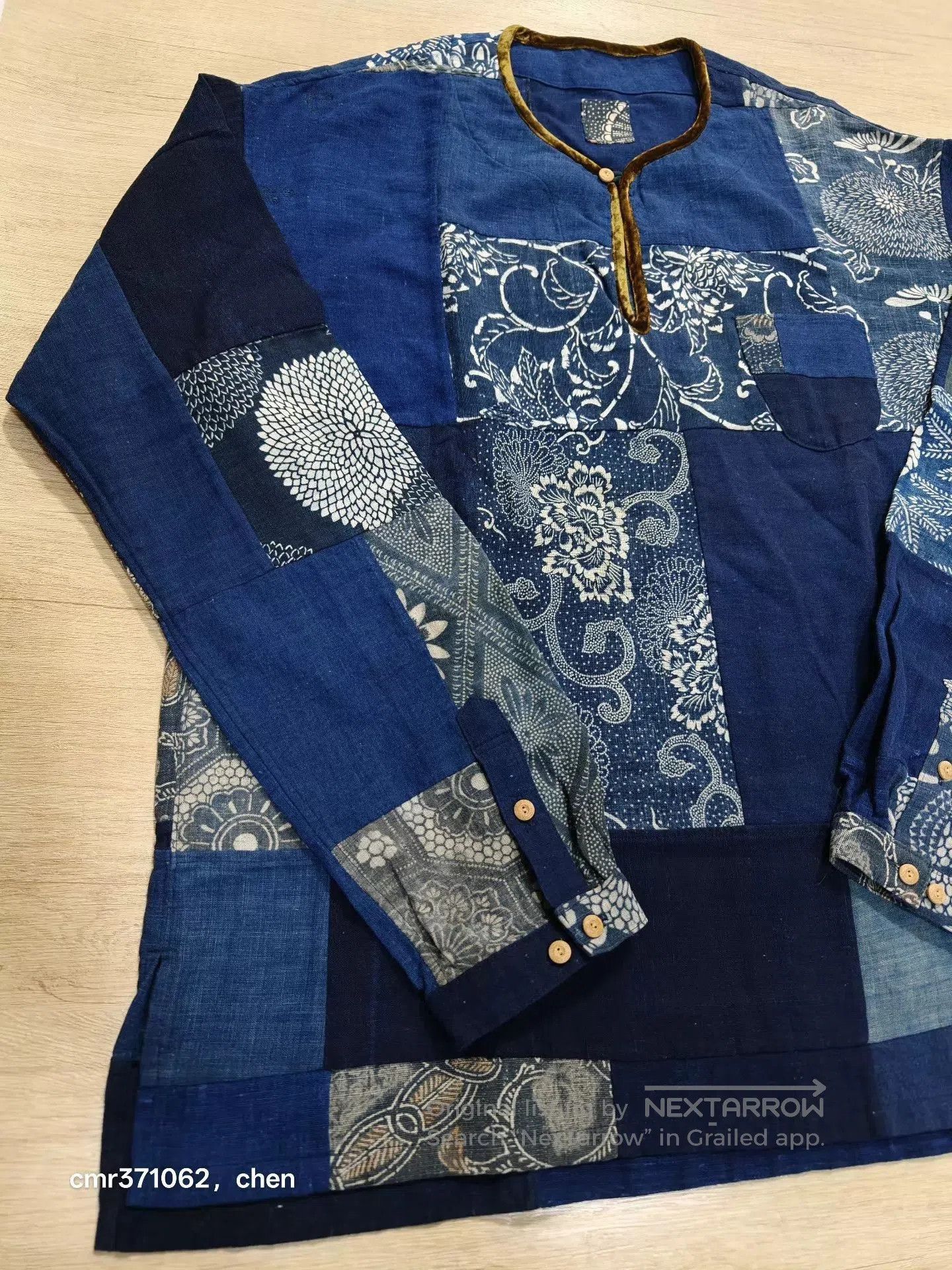 Visvim Blue Patchwork Long-Sleeve Shirt XL. Size US XL / EU 56 / 4 - 3 Thumbnail