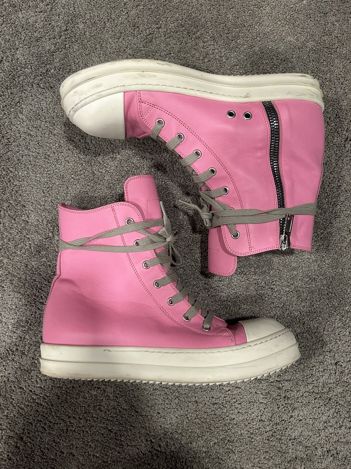 Rick Owens RICK OWENS PINK RAMONES SS21 HIGH TOP SNEAKERS 41 | Grailed