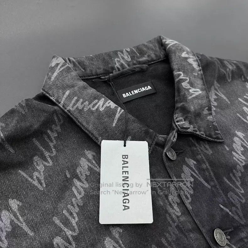 Balenciaga Balenciaga Bullet barrage printed black denim jacket Size US M / EU 48-50 / 2 - 3 Thumbnail