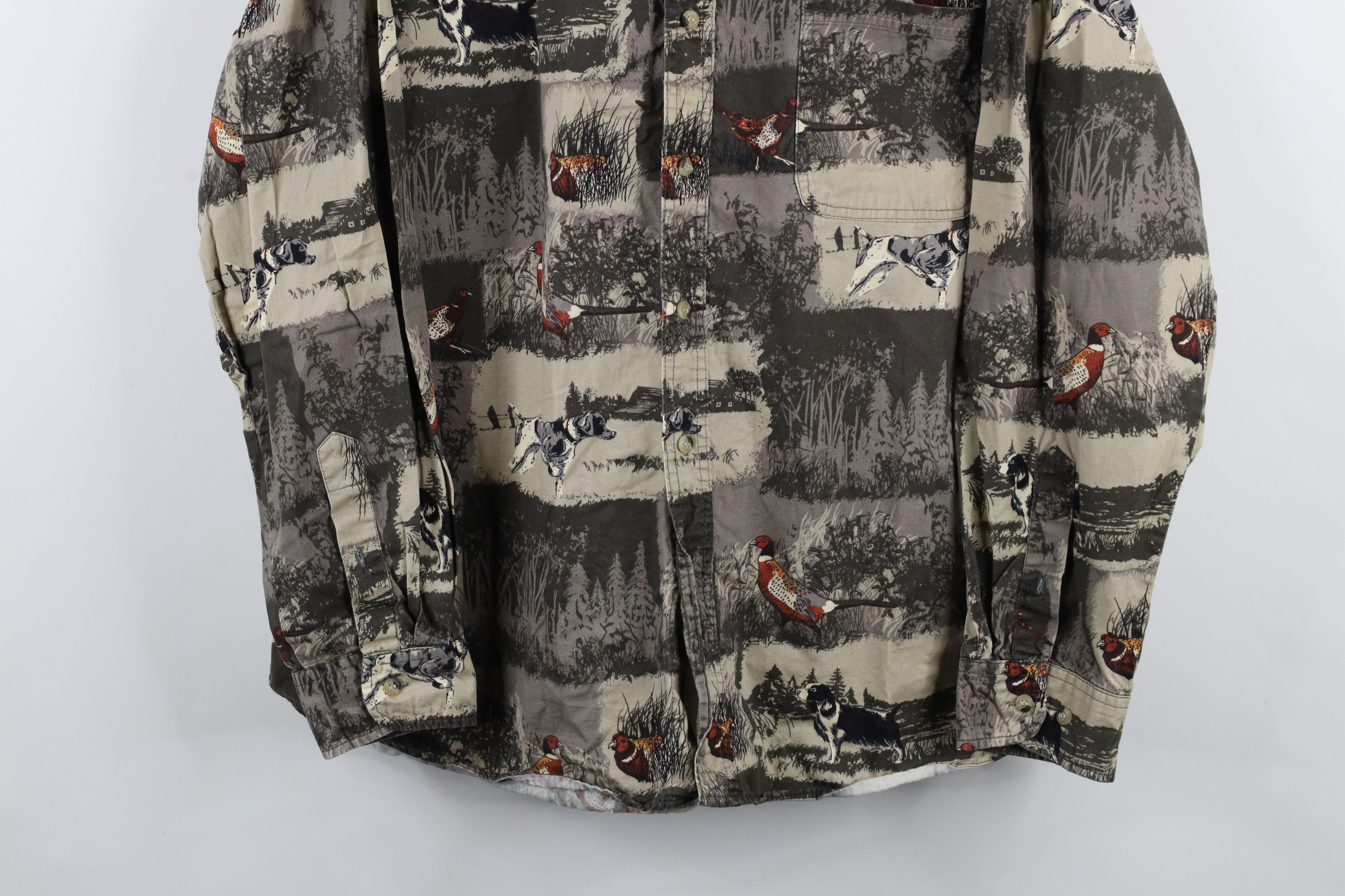 Vintage Vintage 90s Pheasant Dog Hunting All Over Print Button Shirt Size US XL / EU 56 / 4 - 3 Thumbnail