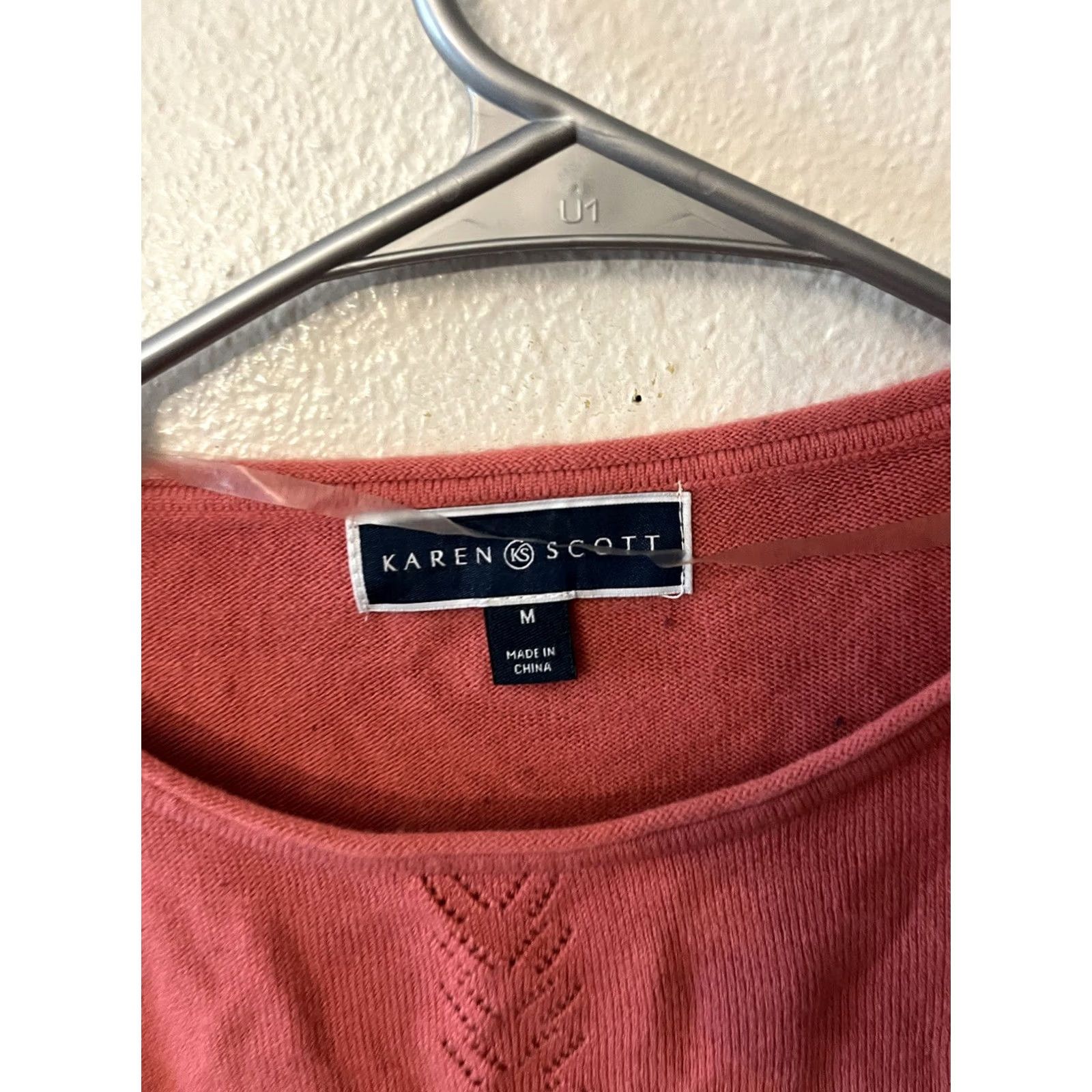 Vintage Karen Scott Sweater Women Size Medium Pink Knit Top Orchard 3/4 Sleeve Size M / US 6-8 / IT 42-44 - 3 Thumbnail