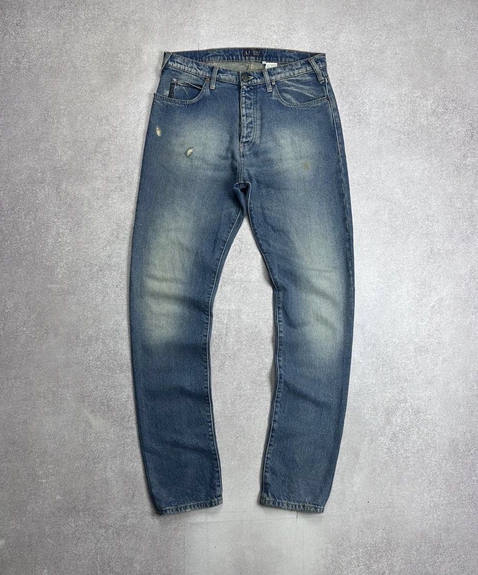 Armani Vintage 90s Armani Jeans Y2K Baggy Jeans Indigo 33 Size US 33 - 2 Thumbnail