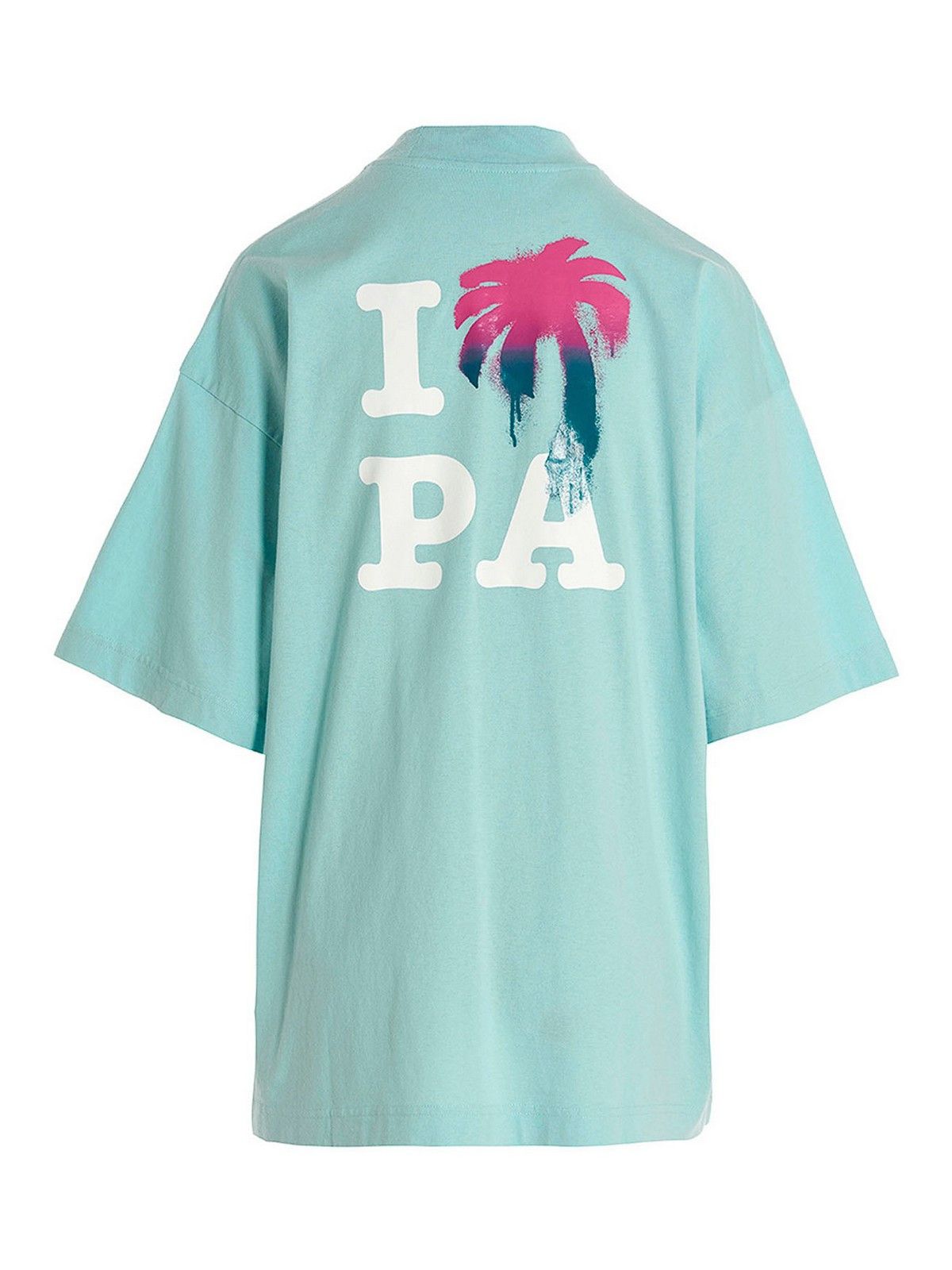 Palm Angels o1gr1nt0425 I Love Pa Loose T-Shirt Light Blue Size XS / US 0-2 / IT 36-38 - 2 Thumbnail