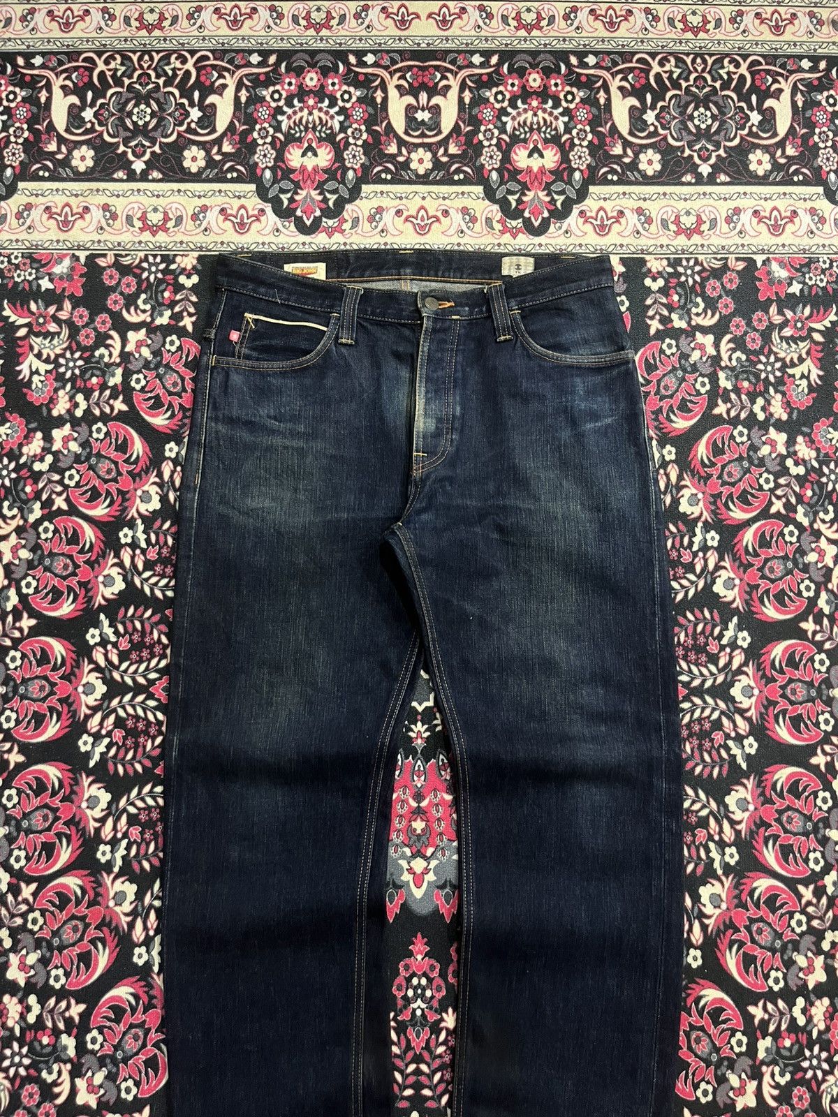 Sugar Cane ⚡️Selvedge⚡️Big John X Takeo Kikuchi Navy Blue Washed Raw Jean Size US 34 / EU 50 - 3 Thumbnail