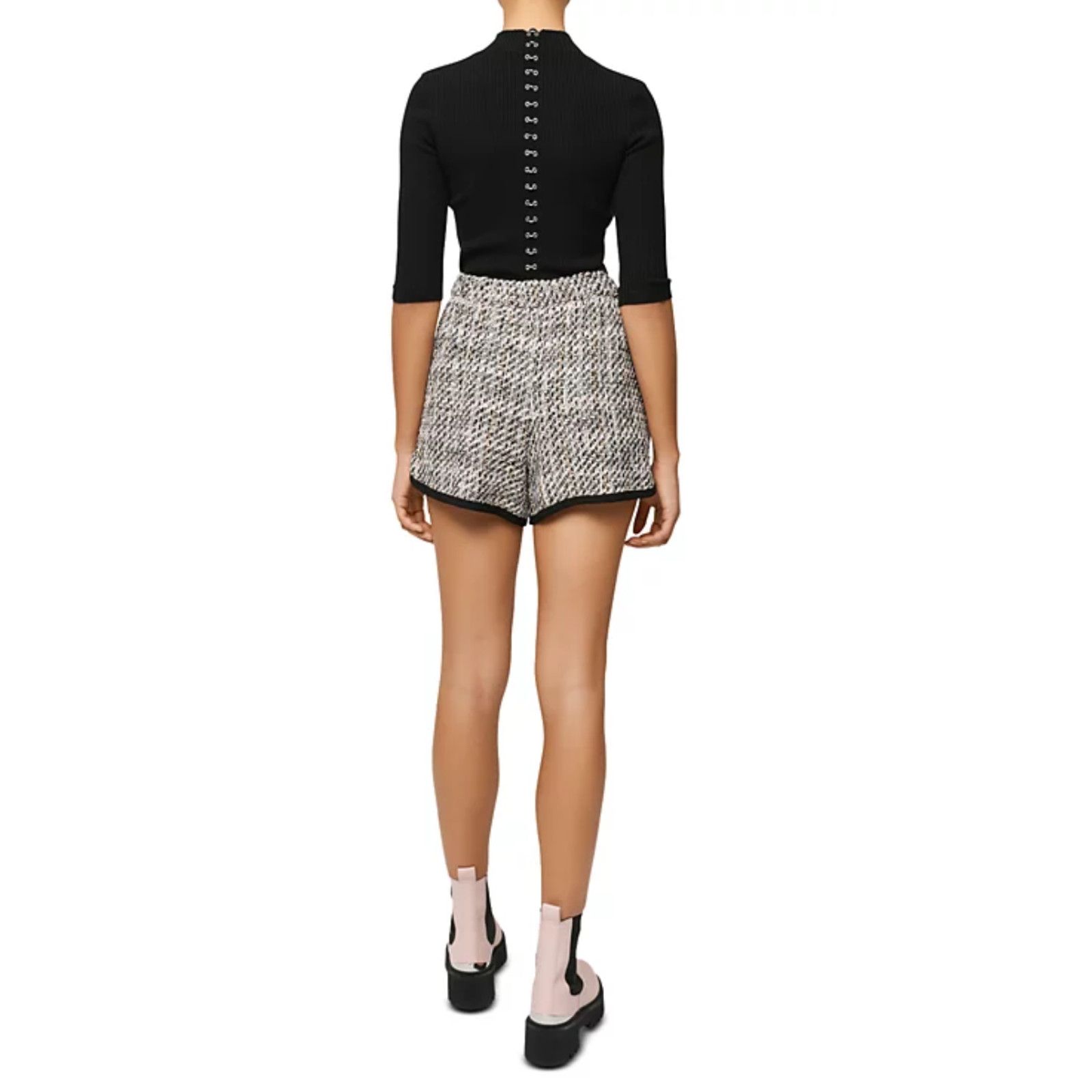 Maje Maje Women Inatola Tweed Shorts Rose Pale Size 36EU / 4US Size 27" / US 4 / IT 40 - 3 Thumbnail