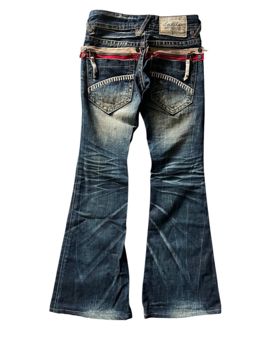 If Six Was Nine Lolita stitched Pocket Mud Washed Flared Jeans Size US 29 - 1 Thumbnail