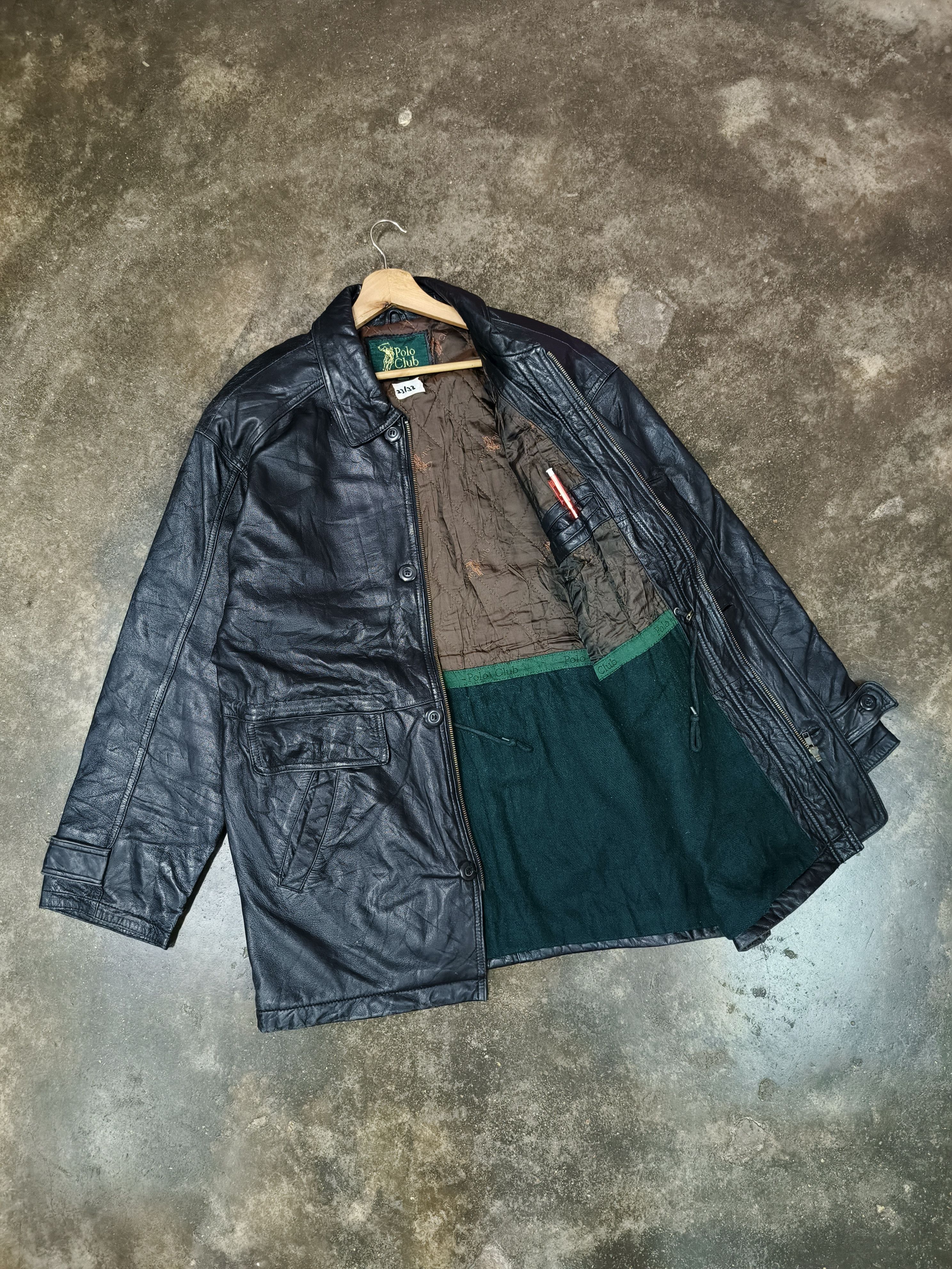 Japanese Brand POLO CLUB BLACK COAT JACKET LEATHER Size US L / EU 52-54 / 3 - 2 Thumbnail