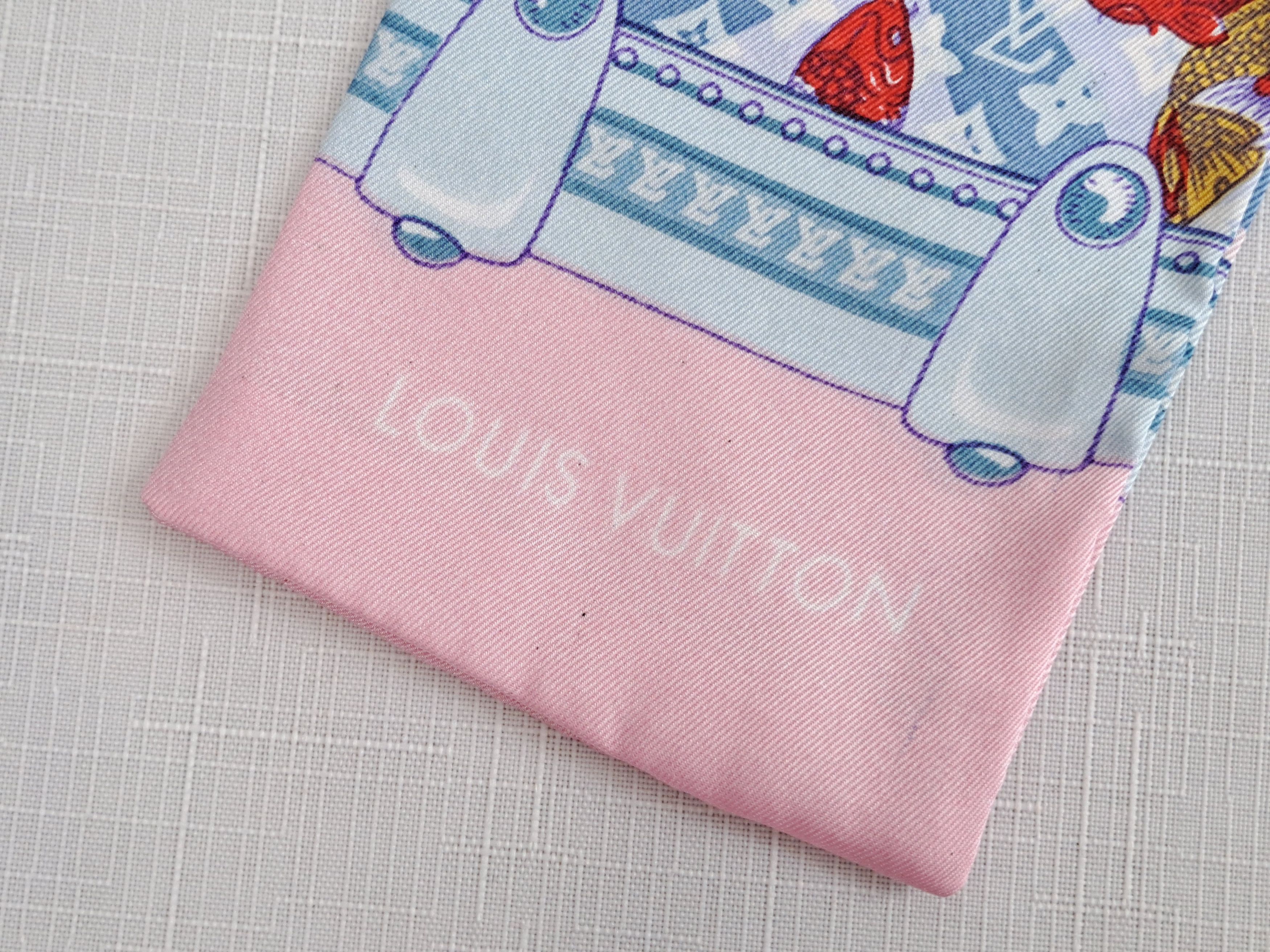 Louis Vuitton × Vintage LOUIS VUITTON monogram koi fish silk twilly/bandeau/scarf. Size ONE SIZE - 16 Thumbnail