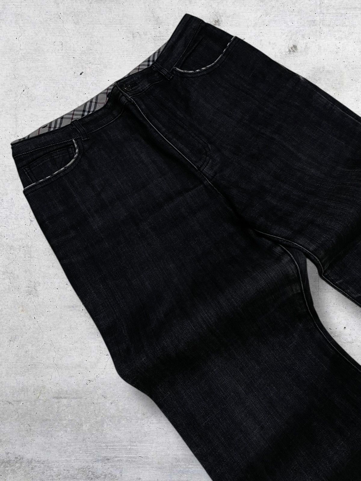 Burberry VINTAGE BURBEERY DESIGNER DEEP INDIGO PLAID PATTERN DENIM Size US 30 / EU 46 - 7 Thumbnail