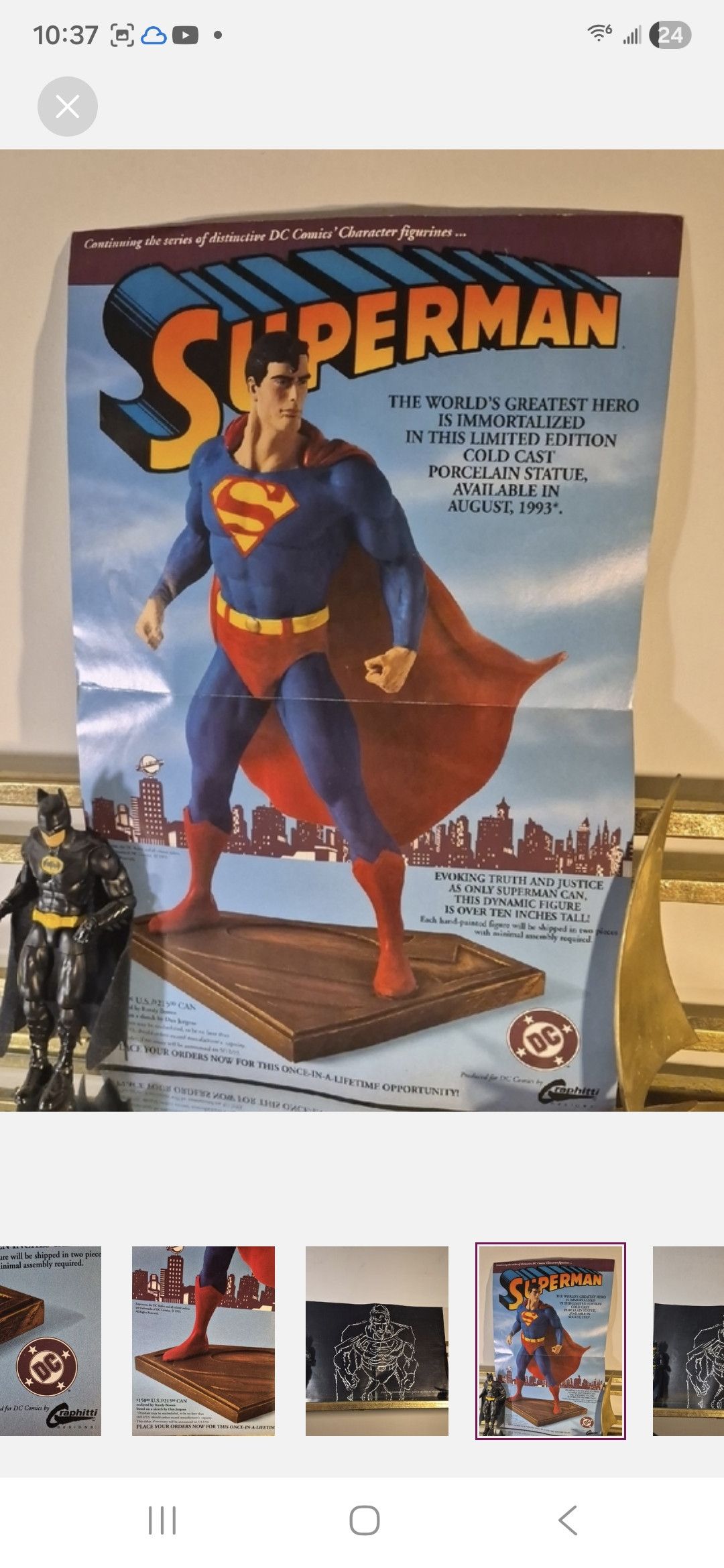 DC Comics 1993 Bowen Superman Statue Poster-Double Sided Size ONE SIZE - 1 Thumbnail