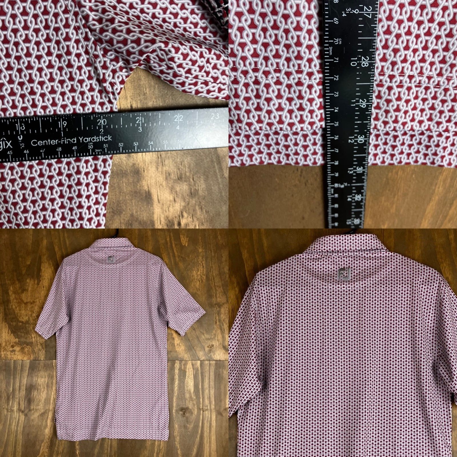 Footjoy FootJoy Mens Polo Shirt Short Sleeve Collared Lisle Loop Stretch M Burgundy Red Athletic Mens Shirt Size US M / EU 48-50 / 2 - 8 Thumbnail