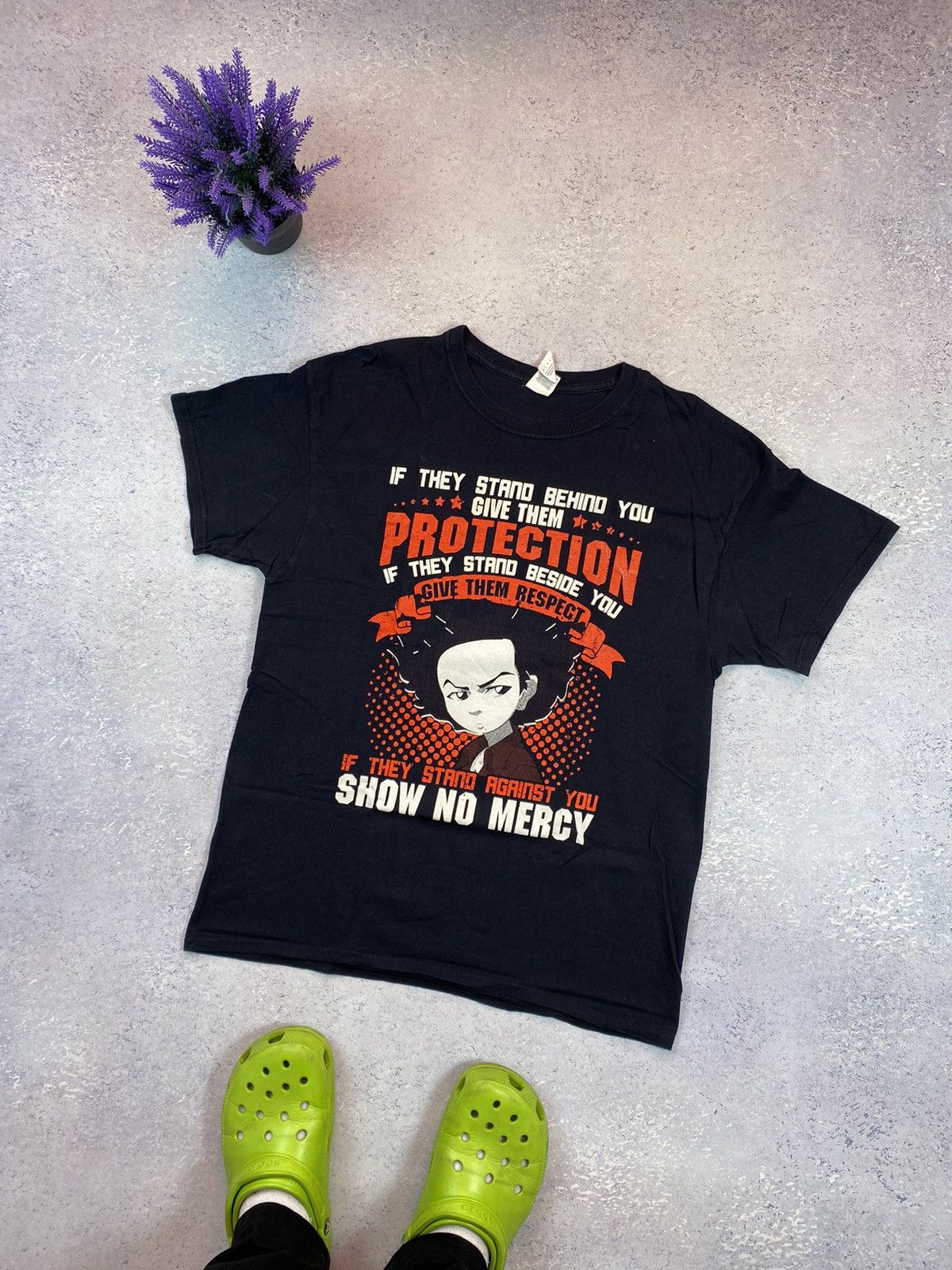 Anime Anima Huey Freeman Black Men’s T-shirt With Big Logo Size L Size US L / EU 52-54 / 3 - 1 Thumbnail