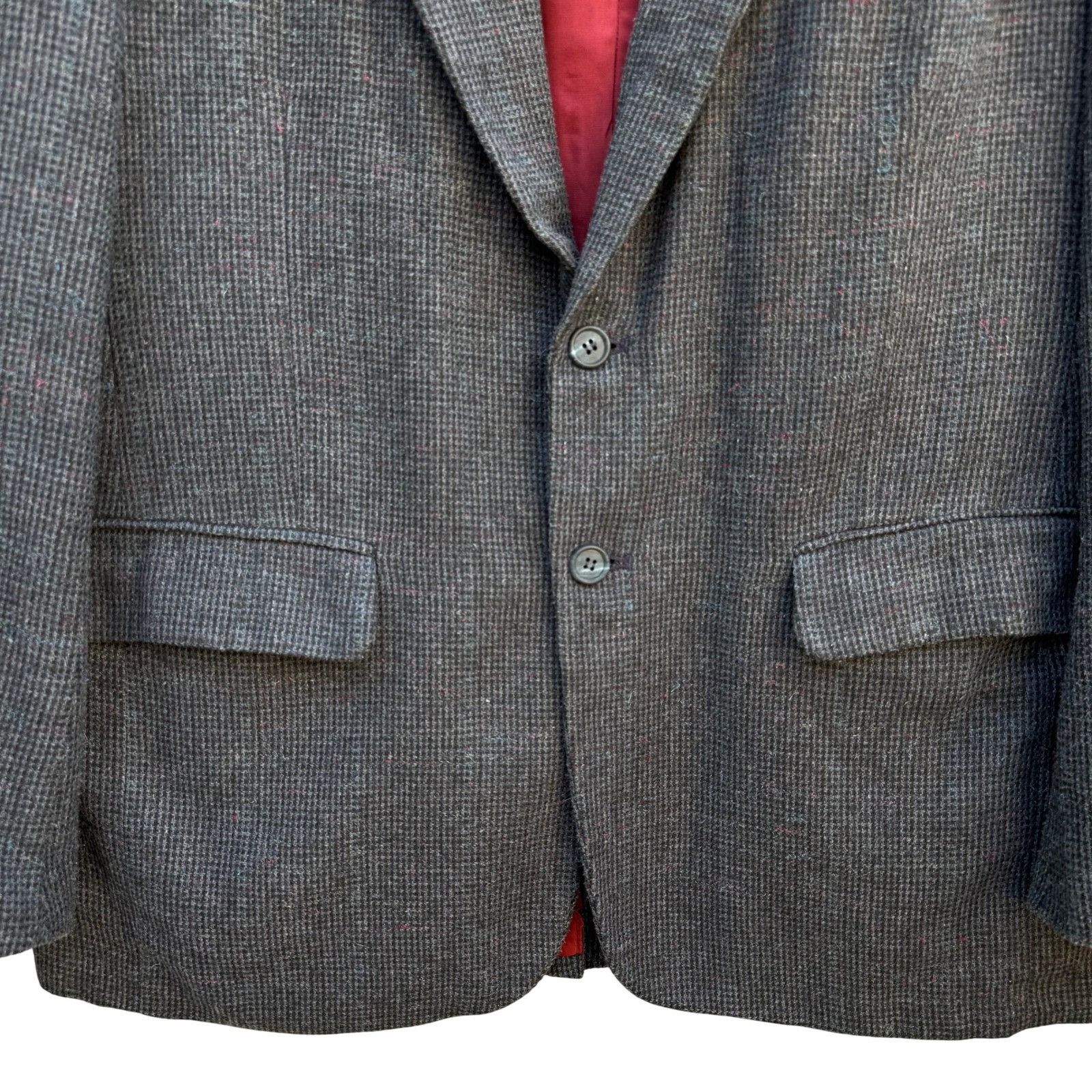 Jordache Jordache Vintage 80s Mens Grey Tweed Linen Wool Blend Blazer Size 44R - 10 Thumbnail