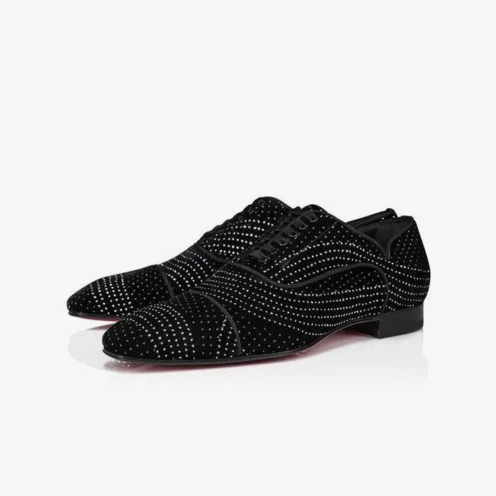 Christian Louboutin o1s1wg111224 Greggy Chick Flat Velvet in Black Size US 9.5 / EU 42-43 - 1 Thumbnail