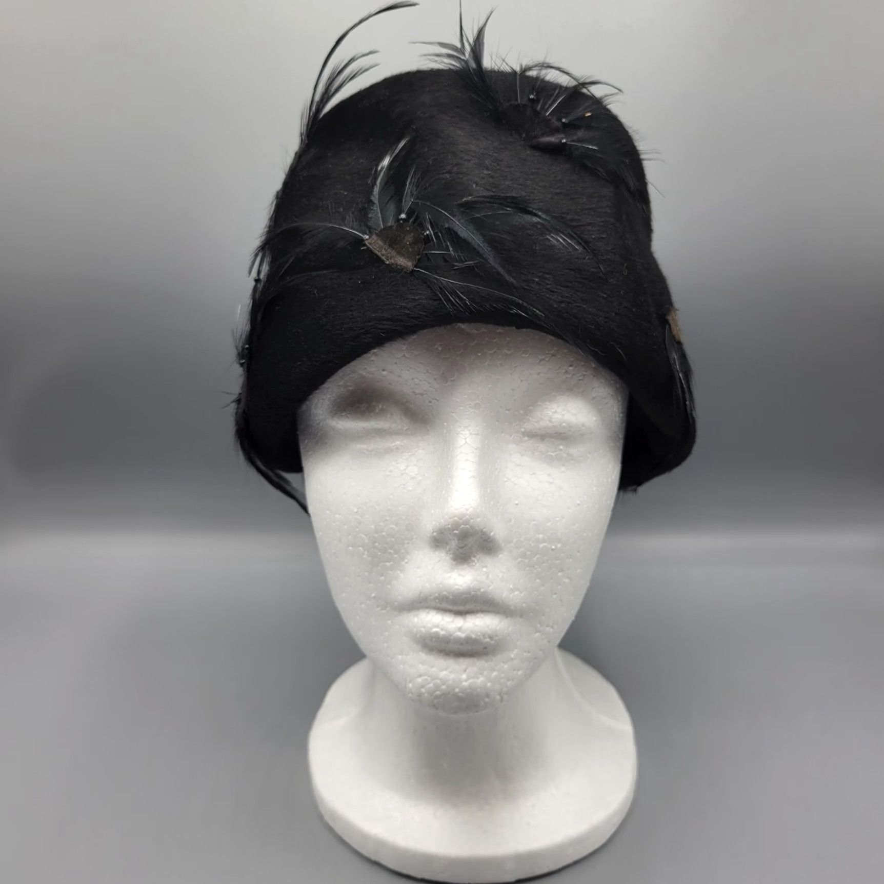 Vintage VINTAGE Brigitte Cloche Hat Fur Black ItalyAdult Women's One word: Hat? Size ONE SIZE - 2 Thumbnail
