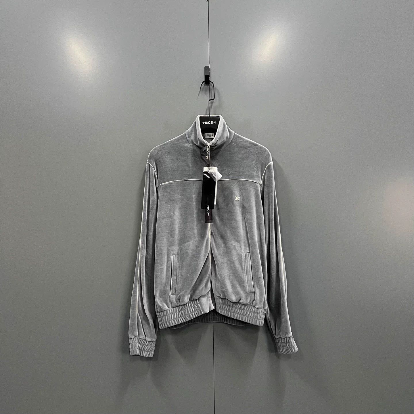 Celine Celine Triumph Gray Velvet Jacket Size S With Tags Size S / US 4 / IT 40 - 1 Thumbnail