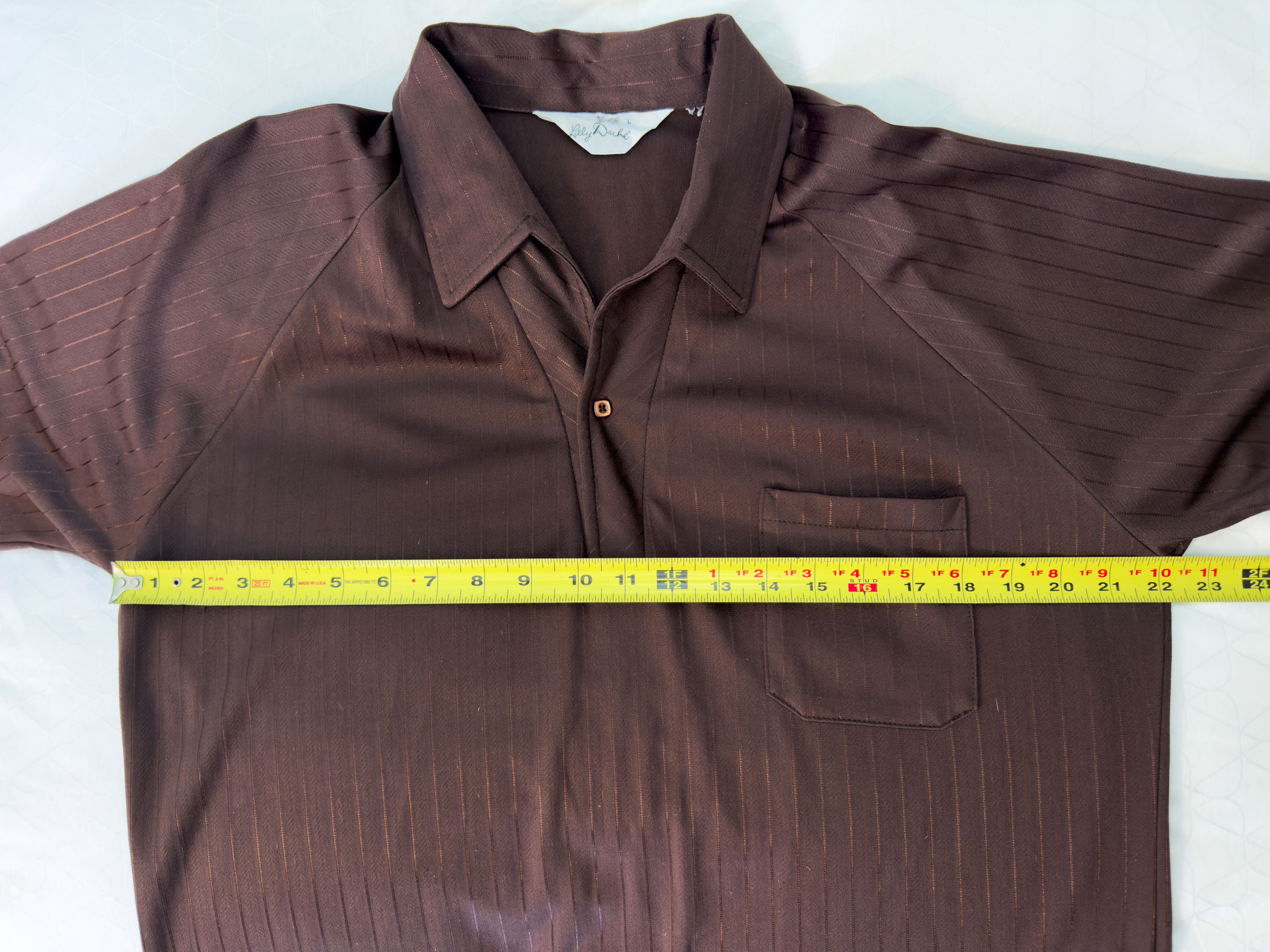 Lilly Dache Vintage Lilly Daché Brown Ribbed Short Sleeve Polo Shirt Size US L / EU 52-54 / 3 - 6 Thumbnail