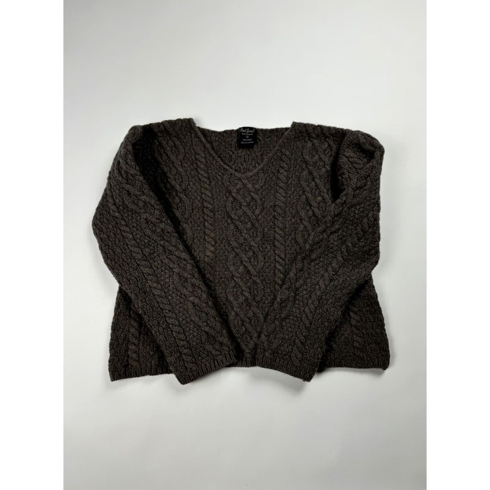Paul James VINTAGE Paul James Sweater Womens S Brown England Wool Knit Neck Fisherman Women Size S / US 4 / IT 40 - 2 Thumbnail