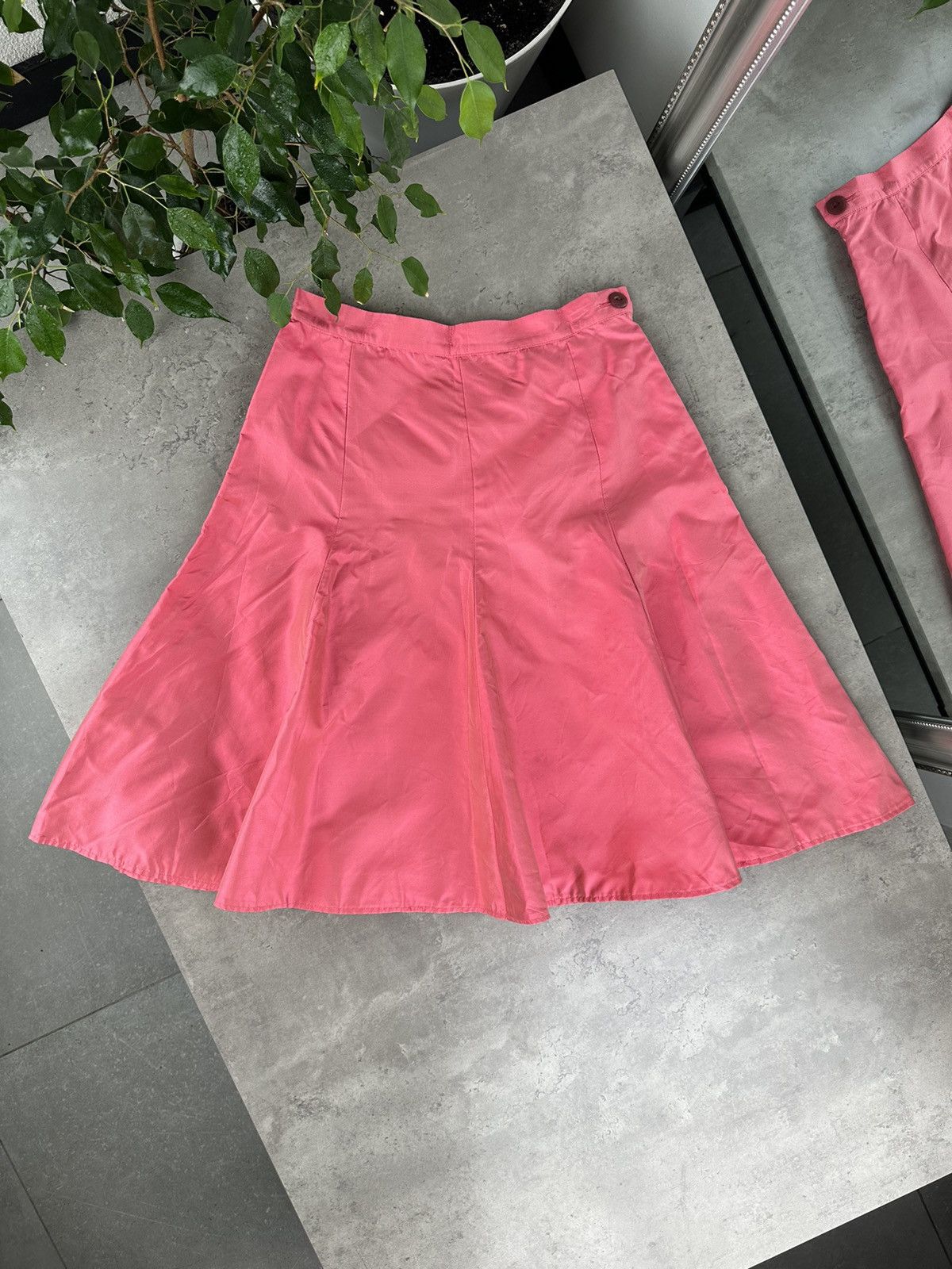 image of Blumarine Flared Silk Skirt in Pink, Women's (Size 27)