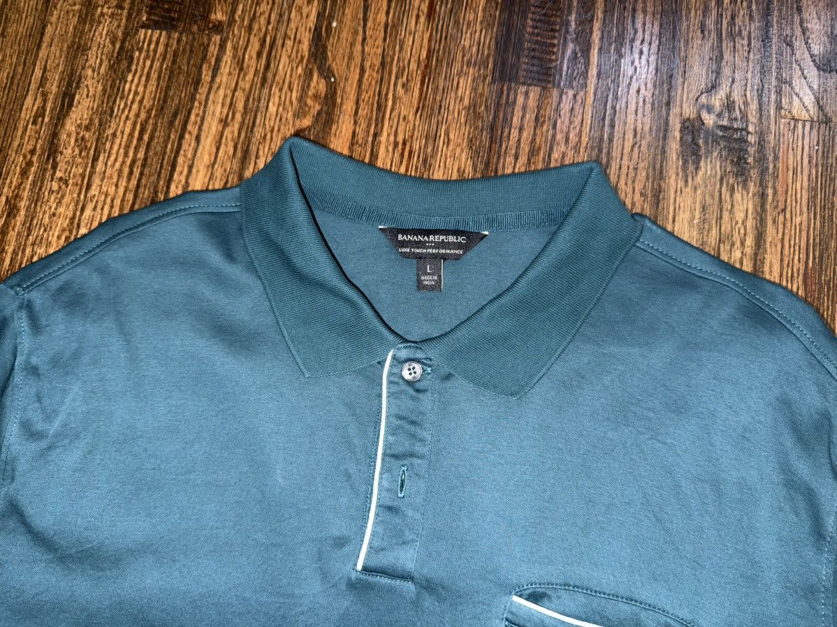Banana Republic Banana Republic Luxury Performance Polo Shirt Green Sz Large Size US L / EU 52-54 / 3 - 2 Thumbnail