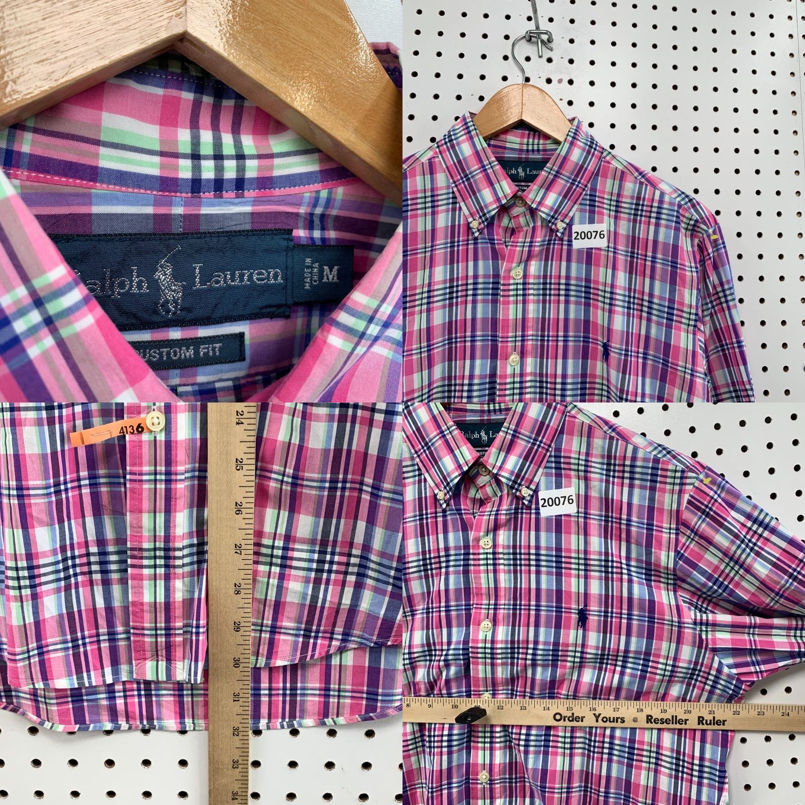 Polo Ralph Lauren Polo Ralph Lauren Button-Down Shirt Mens Medium Pink Plaid Long Sleeve 22x30.5 Vintage? Size US M / EU 48-50 / 2 - 8 Thumbnail