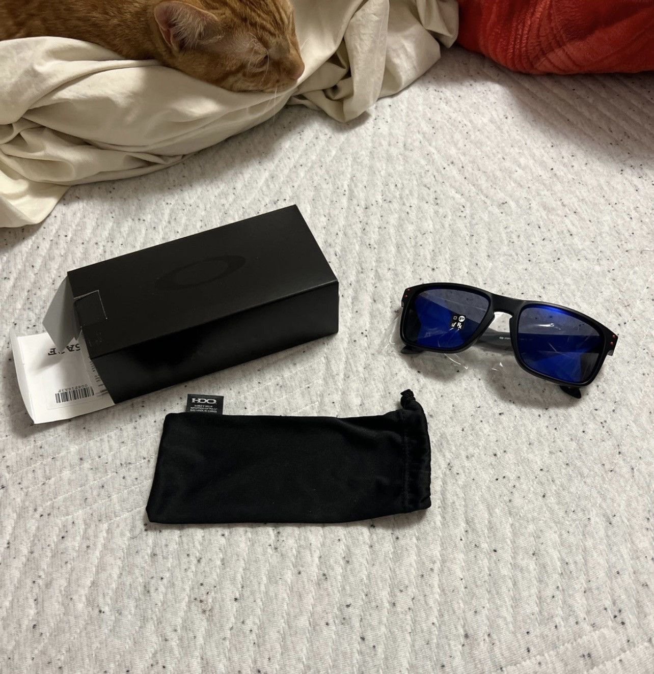 image of Oakley Holbrook Matte Black Positive Red Iridium Lenses, Men's