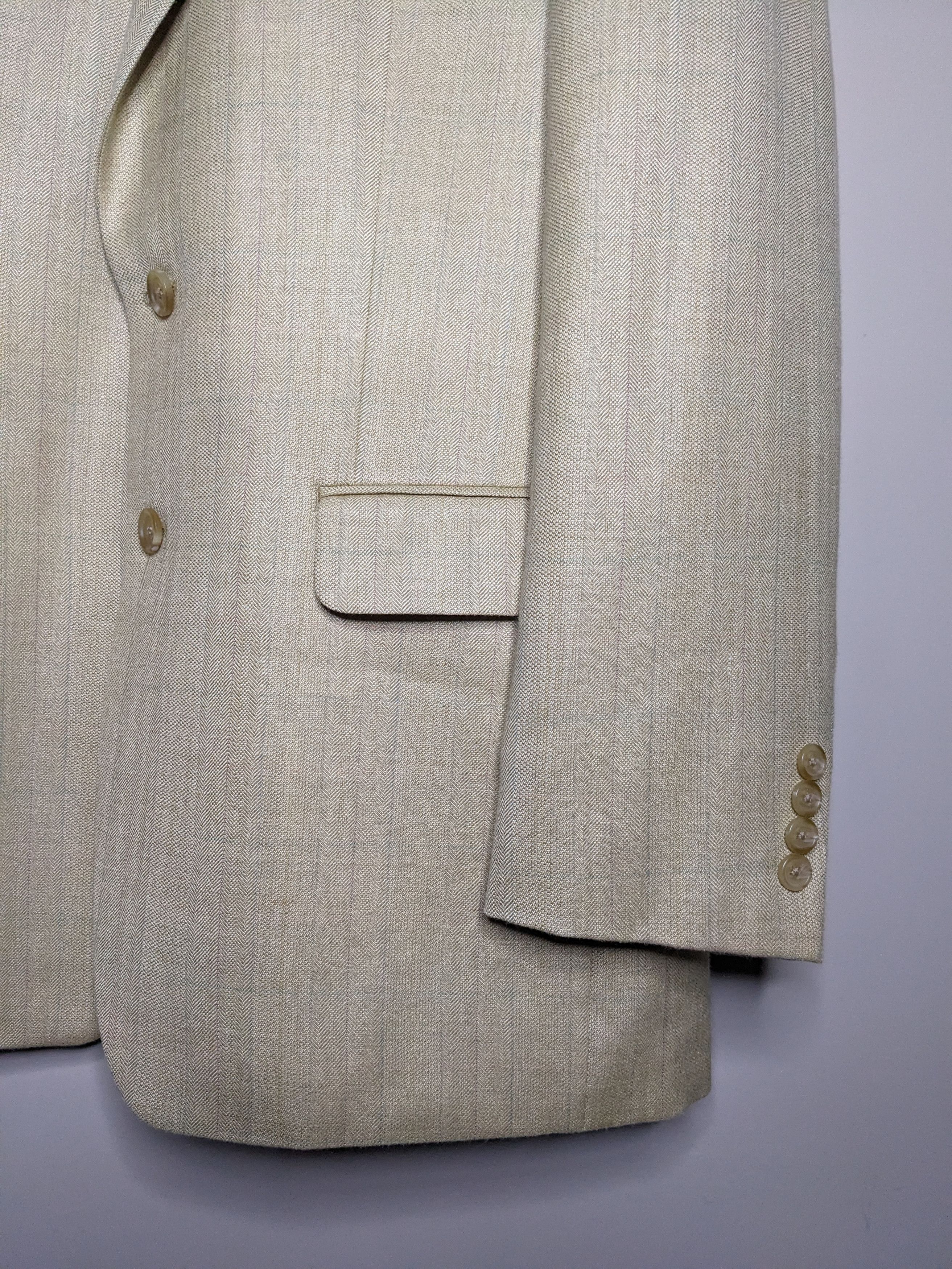 Lauren Ralph Lauren Ralph Lauren Striped Herringbone Blazer 39R Silk Wool Jacket Size 40R - 4 Thumbnail