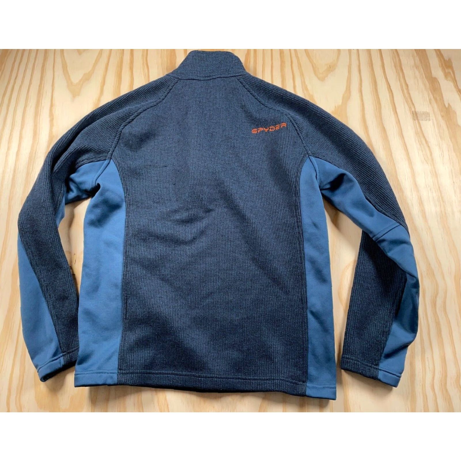 Spyder Spyder Outbound 1/4 Zip Sweater Shirt Adult Medium Dark Blue Orange Ribbed Knit Size US M / EU 48-50 / 2 - 2 Thumbnail